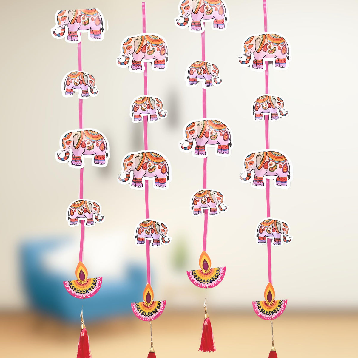 Mini Elephant Paper Frill Decoration kit - Pack of 4