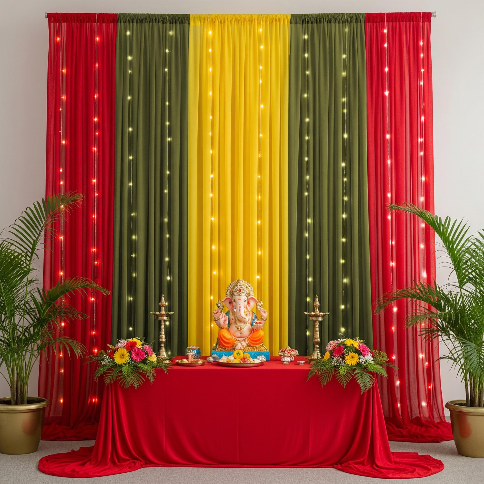 Sparkling Glittery Ganpati Backdrop