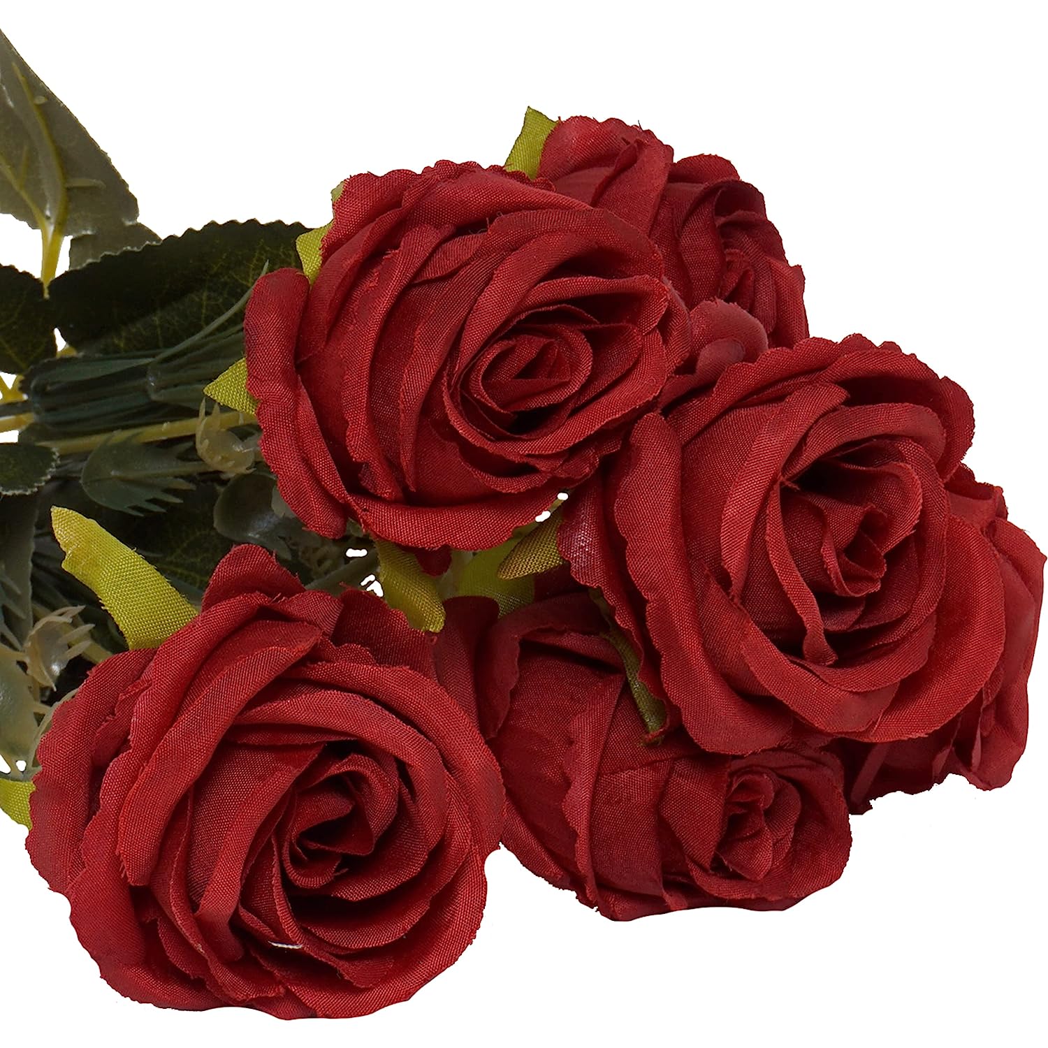 Red Fake Roses with Stems for DIY Home Decoration