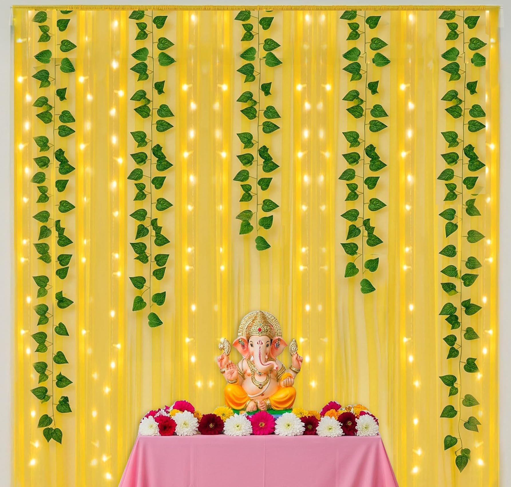 Yellow Backdrop Decoration for Festivals