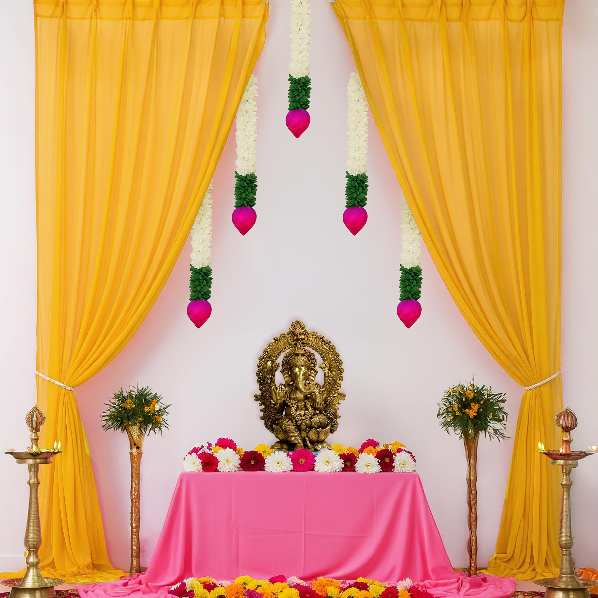 Vibrant Yellow Pooja Decor