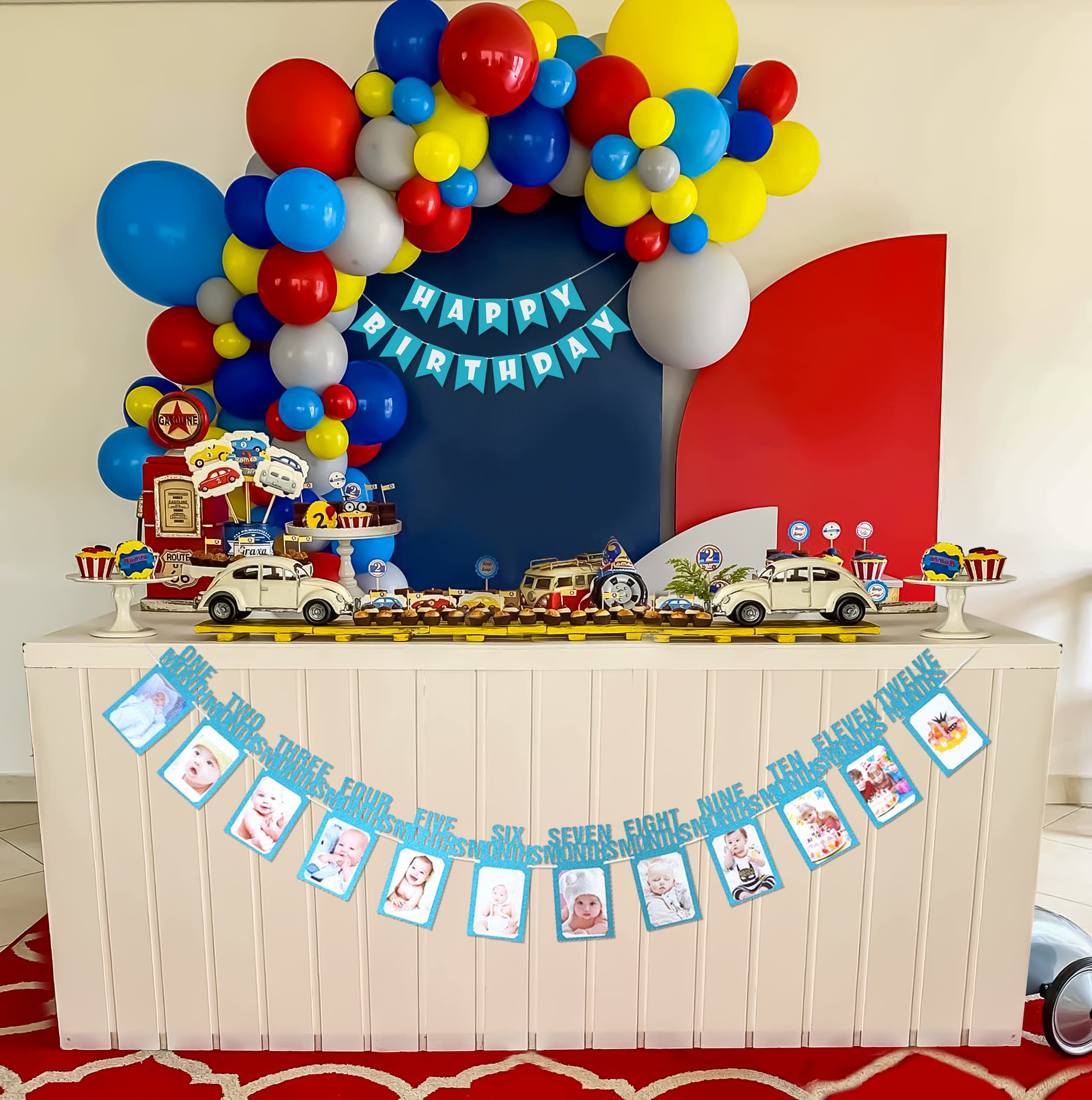 Monthly Banner birthday decoration item kit for boys and girls