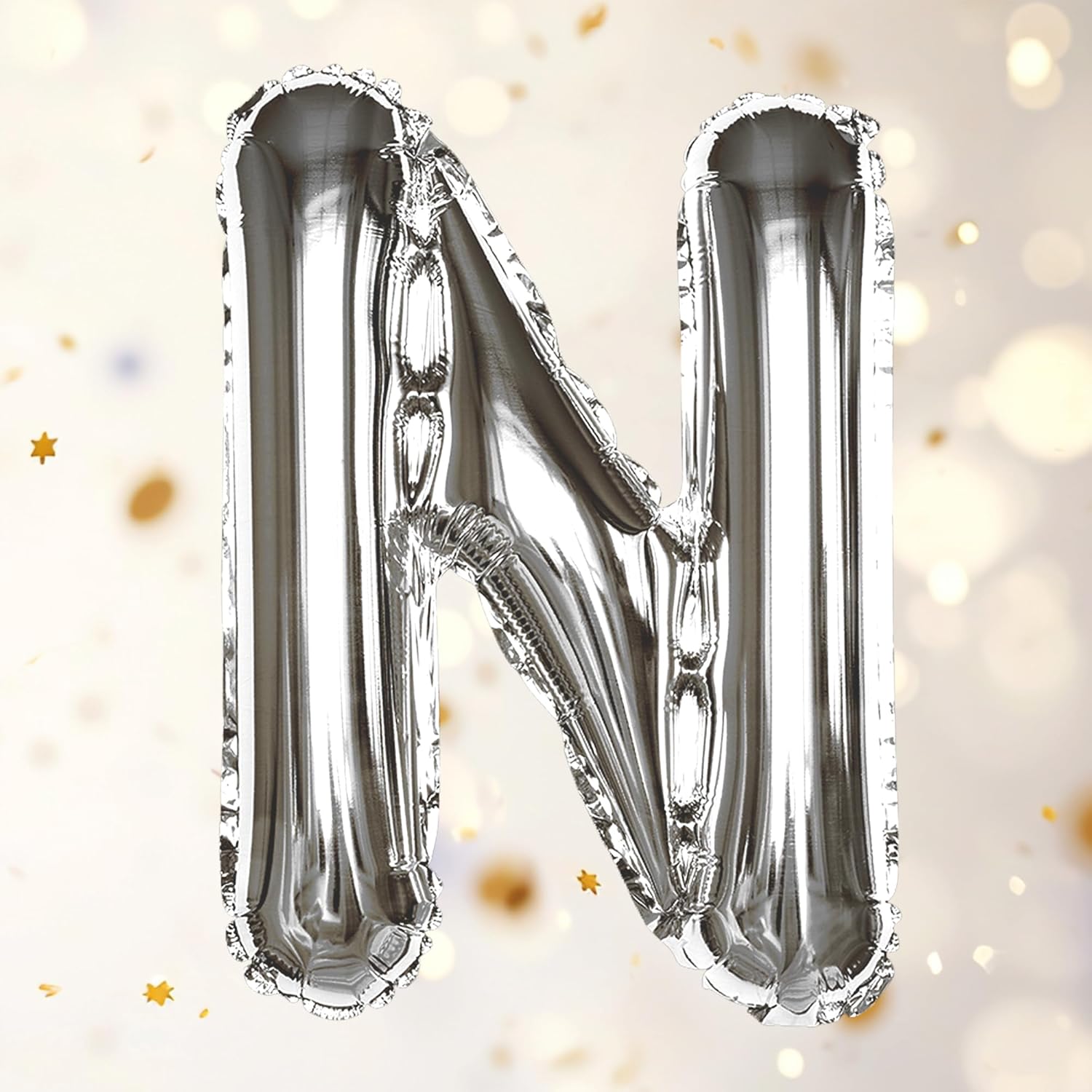 Silver N Letter Foil Balloon