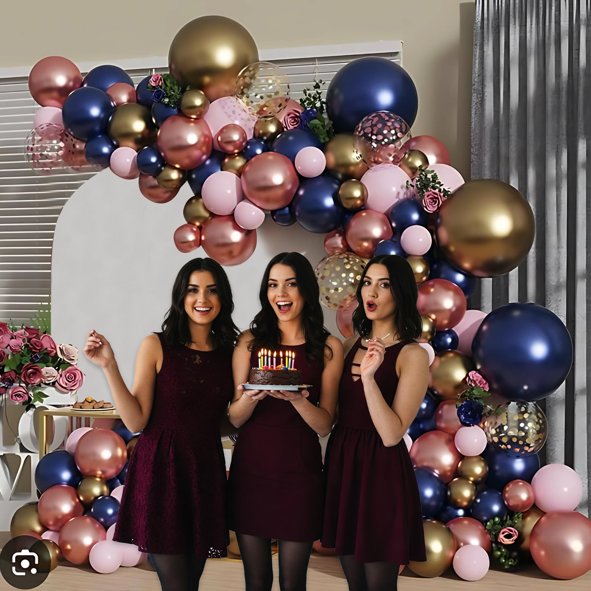 Golden and Navy Blue theme Balloon set for Decoration