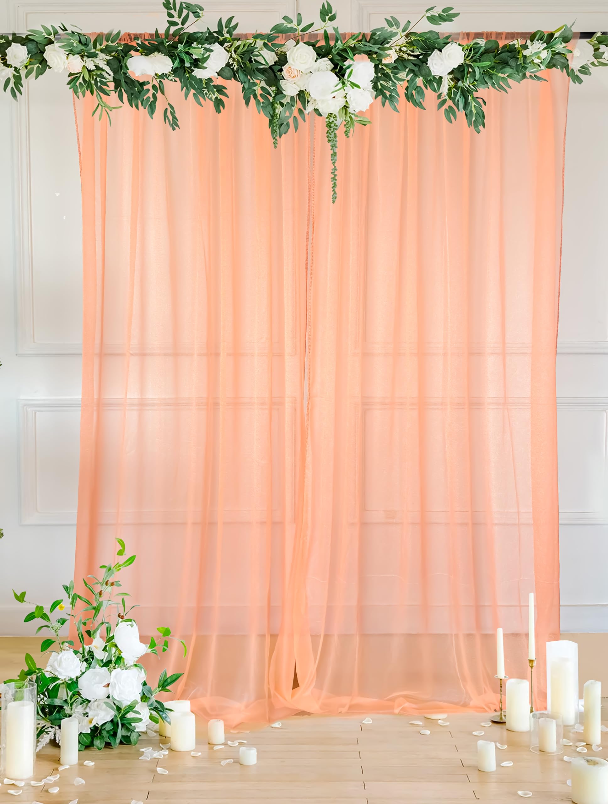Peach Backdrop for Ganpati Decor