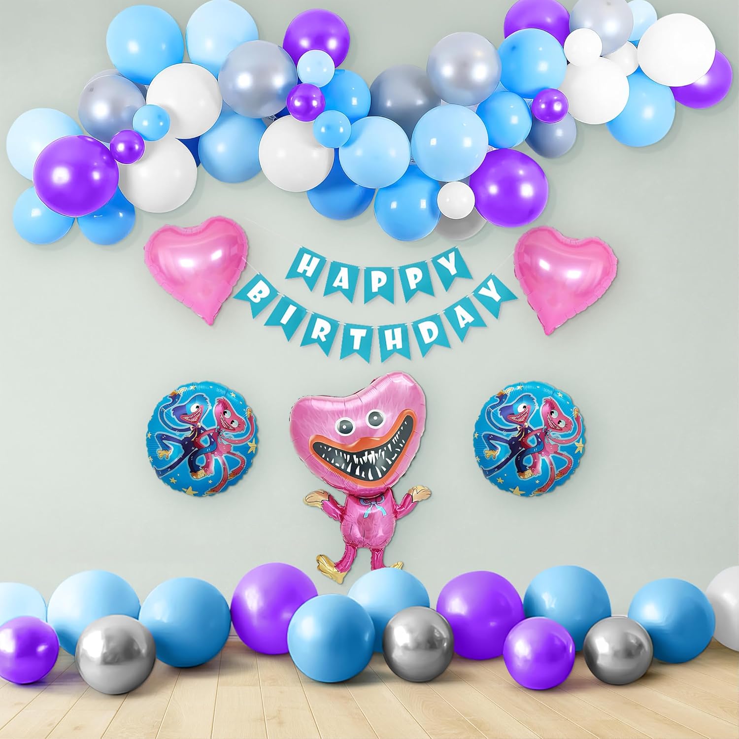 Huggy Wuggy Theme Birthday Decoration-68pc