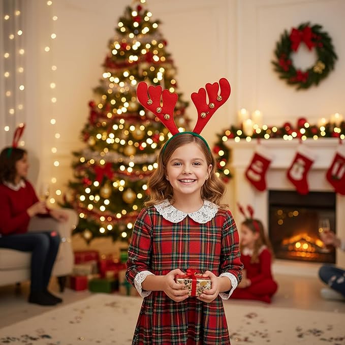 1 Red Reindeer Horn Headband