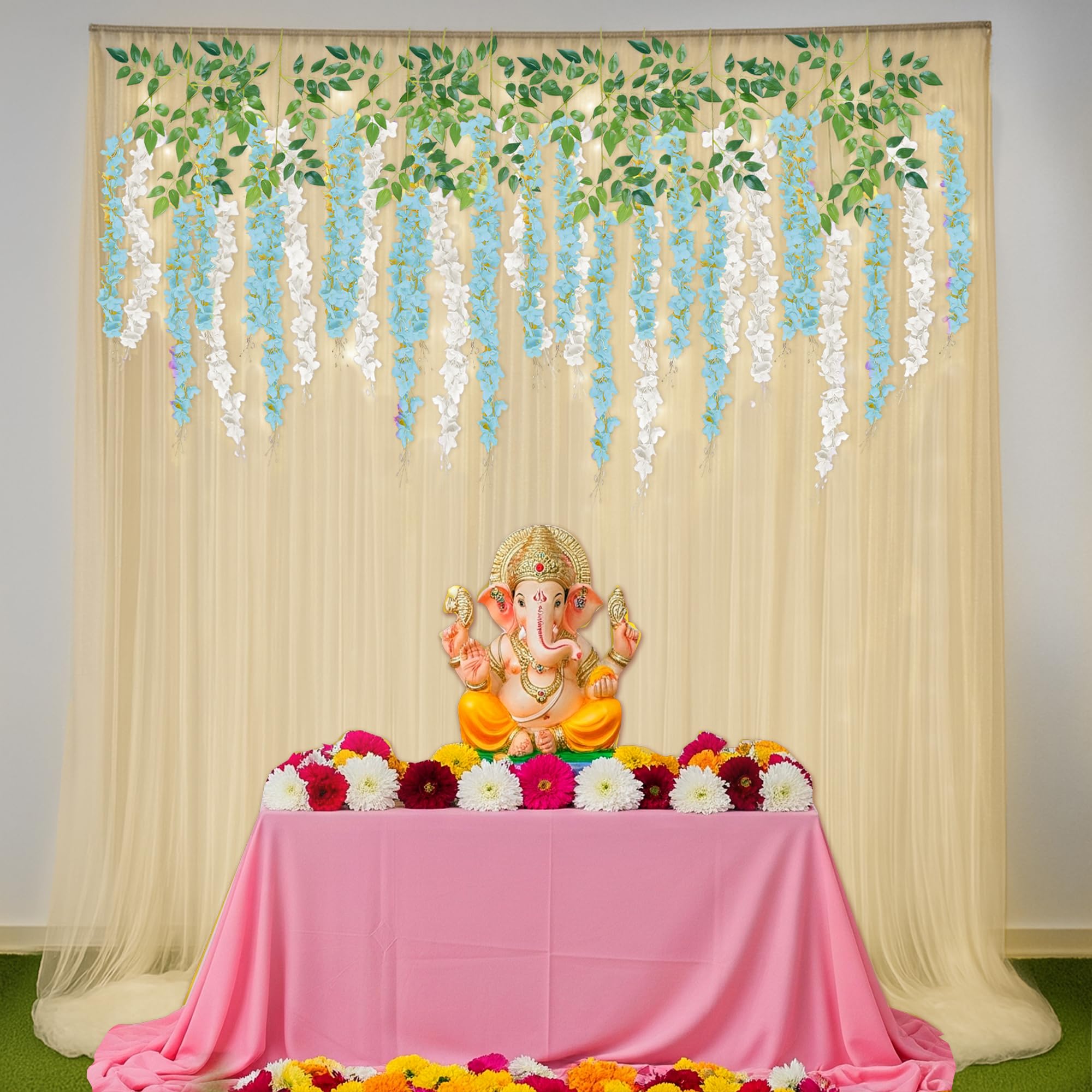 Ganesh Blue Floral Decor
