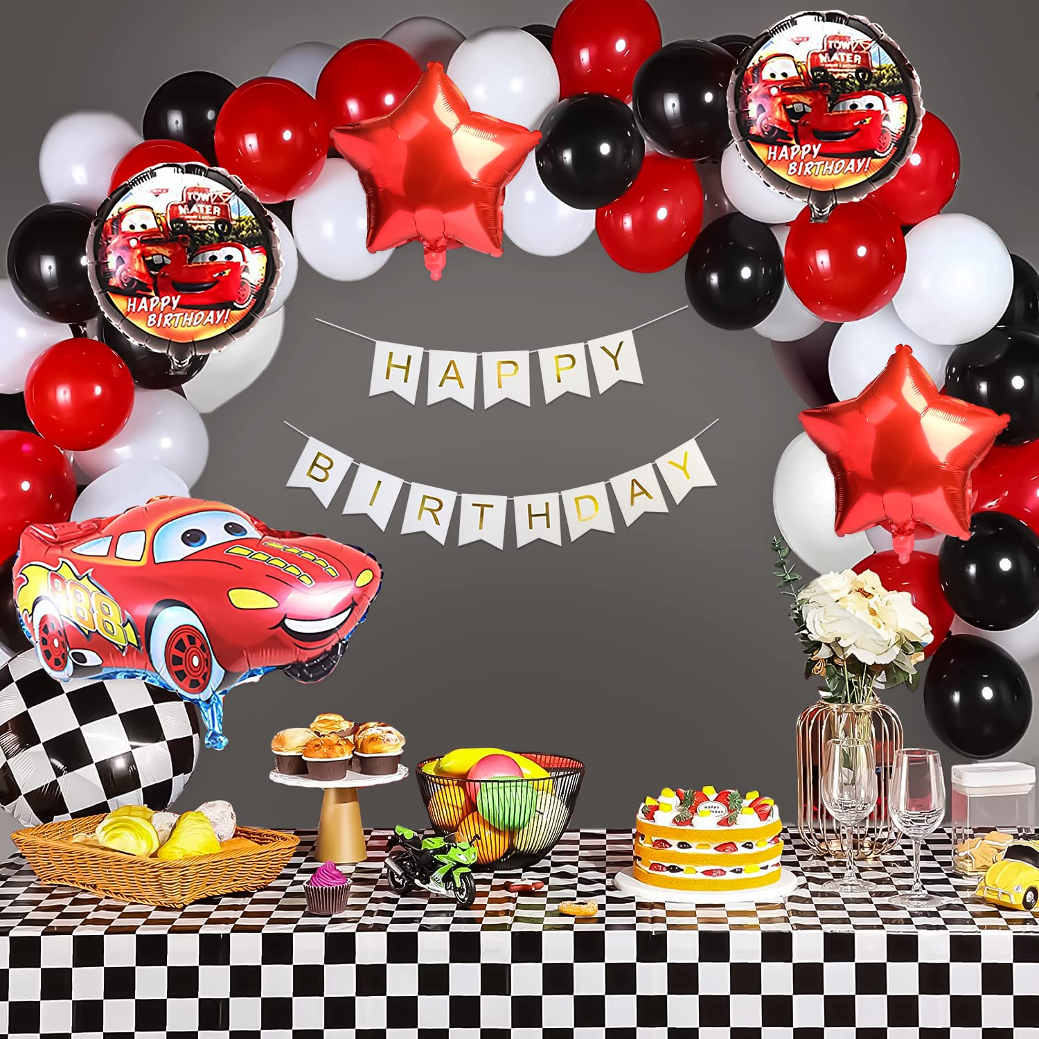 MacQueen Red Car DIY Birthday Decoration