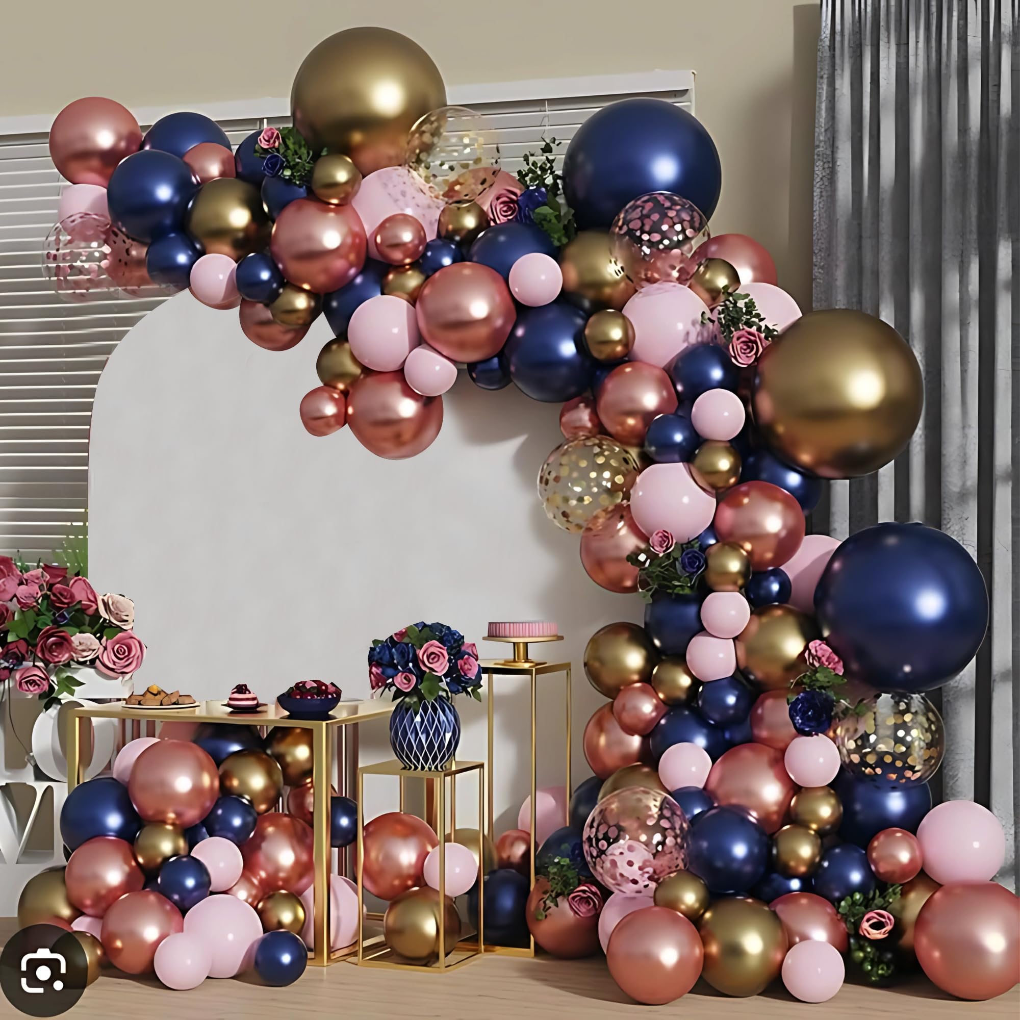 Golden and Navy Blue theme Balloon set for Decoration