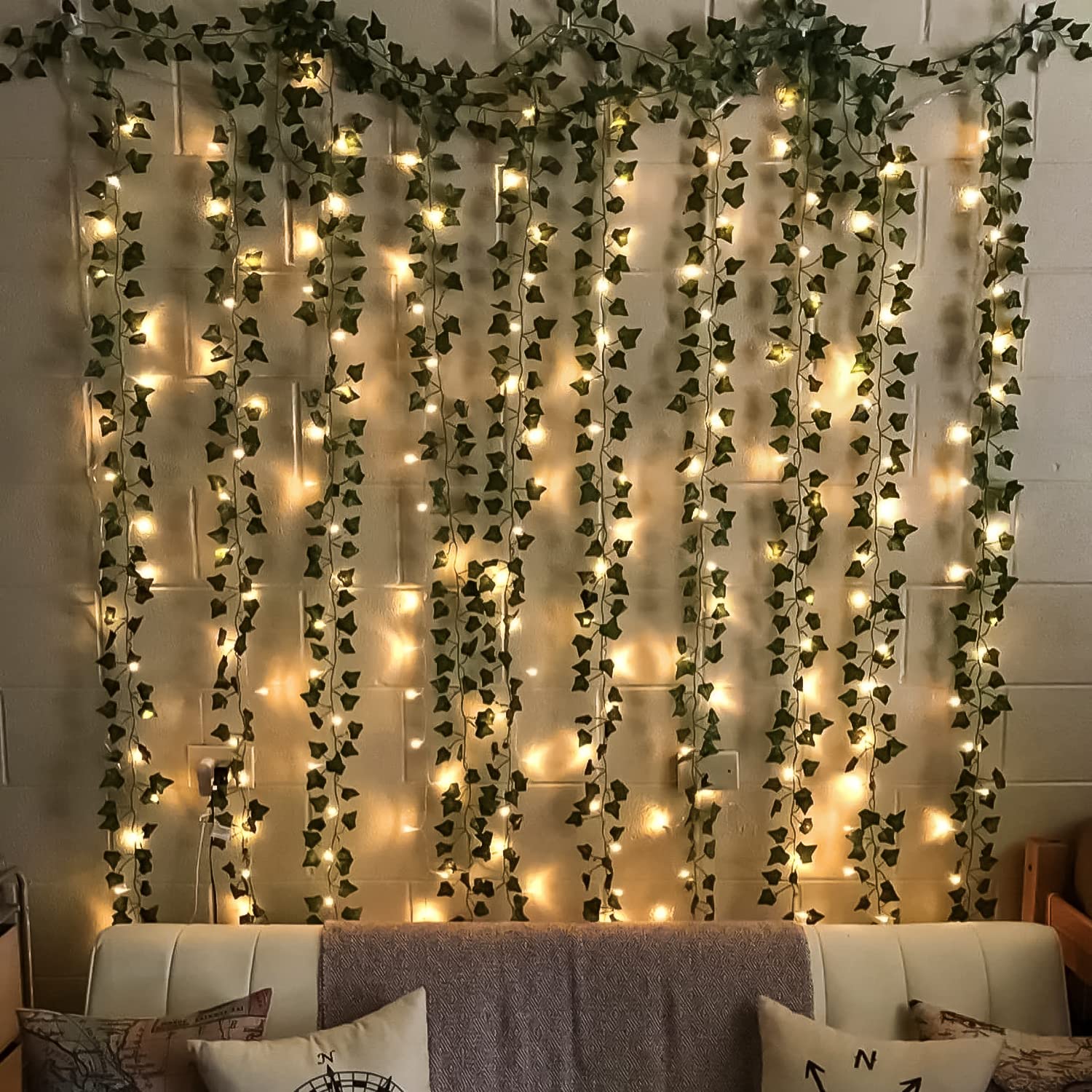 artificial green vines fairy led light