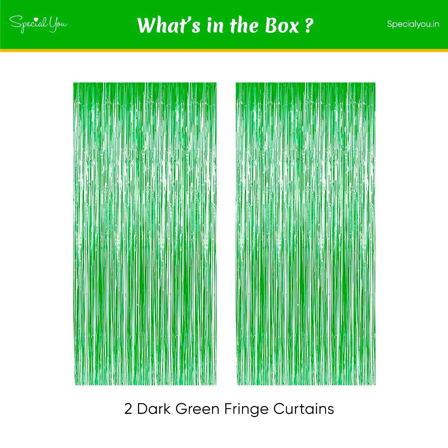 Green Blue Foil Fringe Curtains