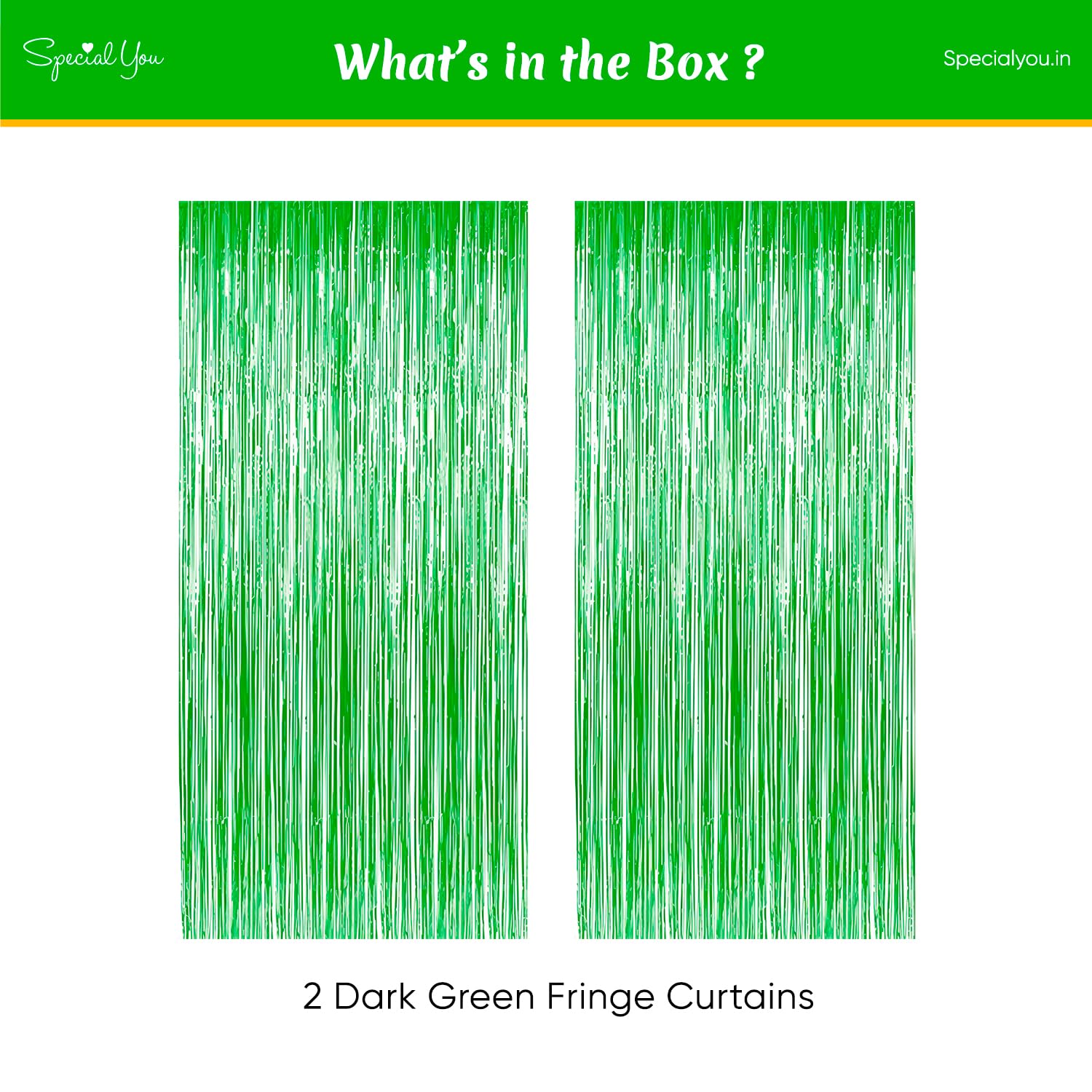 Green Foil Fringe Curtains