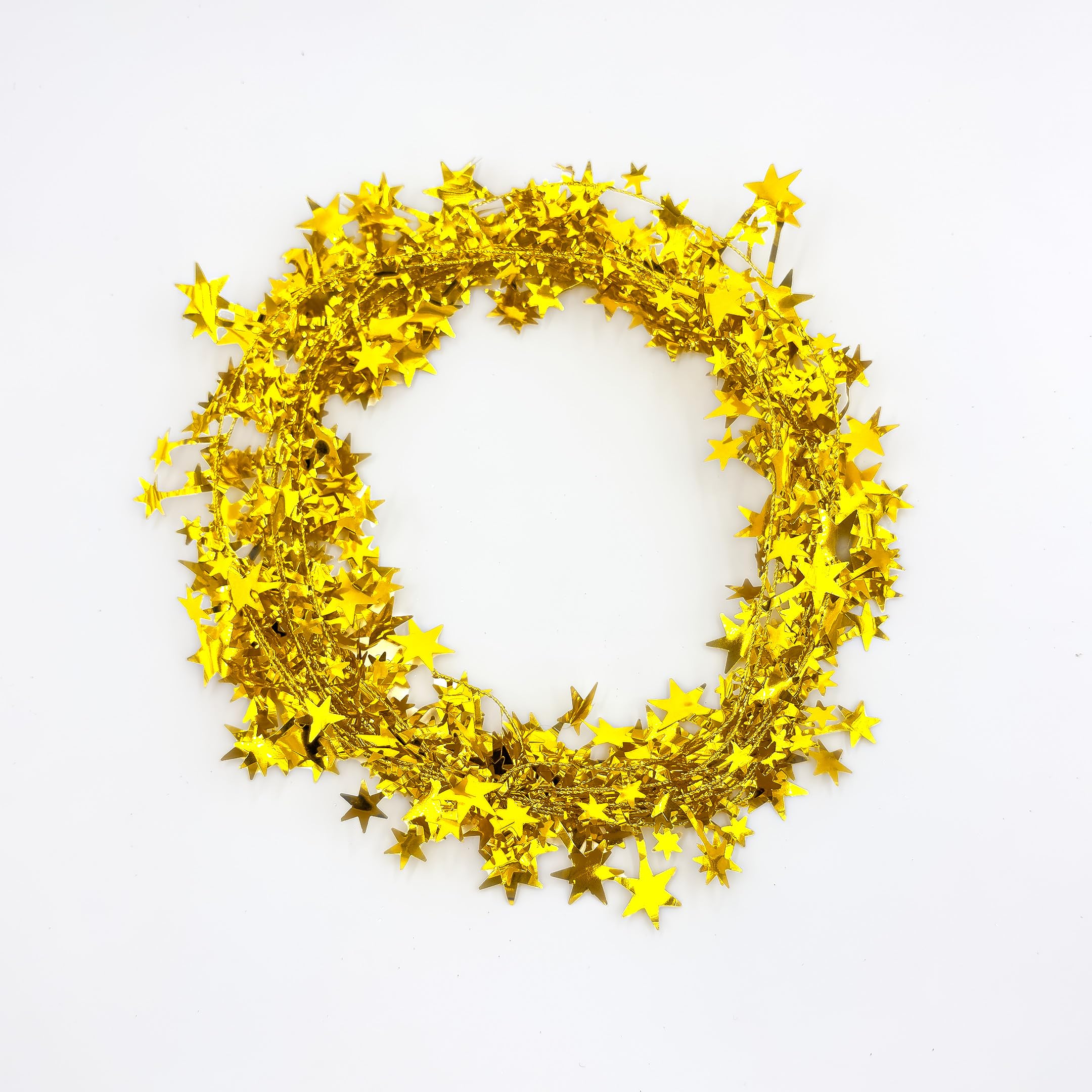 Gold Star Tinsel: Shiny Elegance