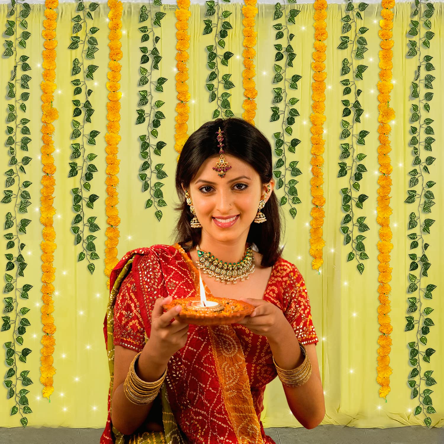 Ganpati yellow Backdrop Decor Kit