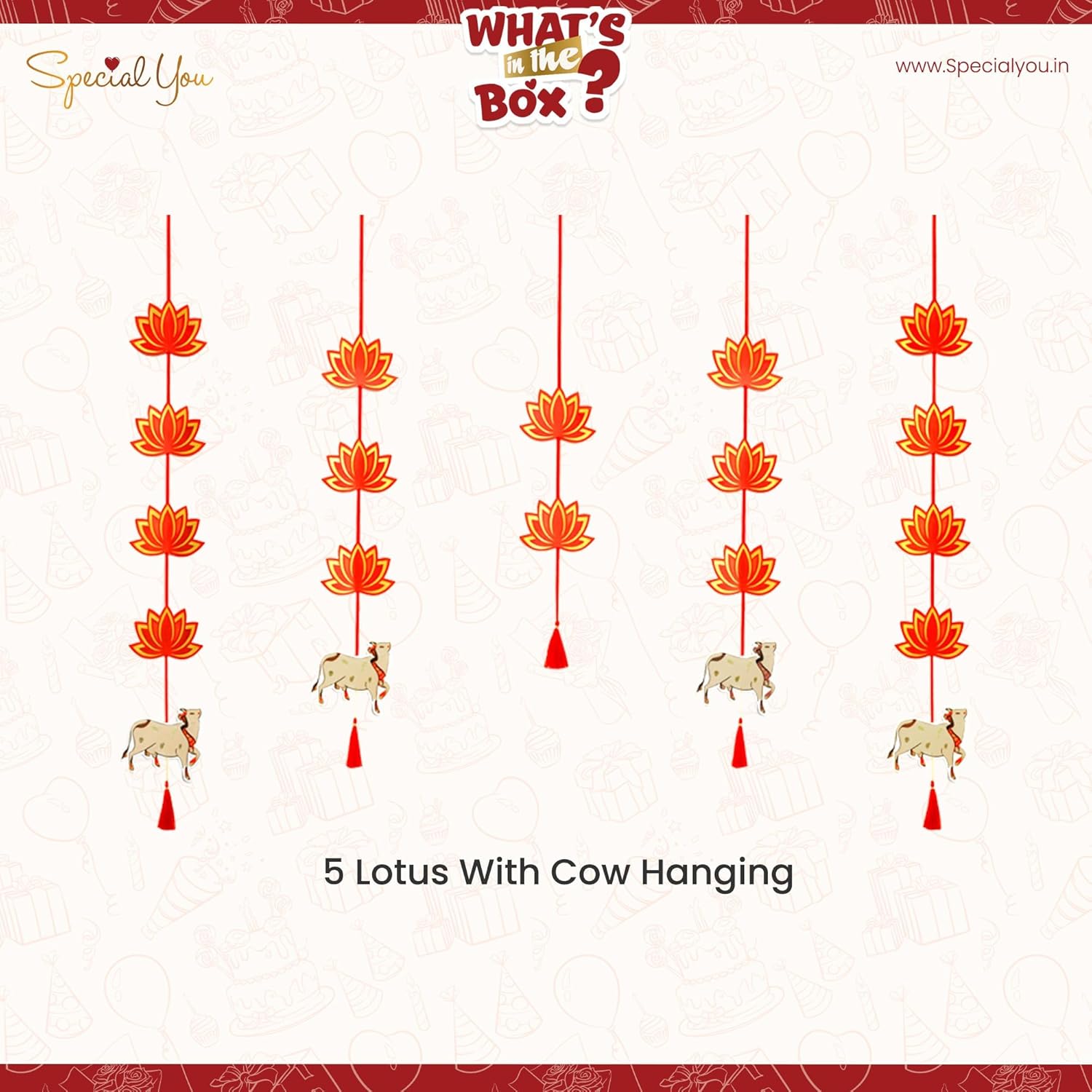 Diwali Lotus Hanging with Cow