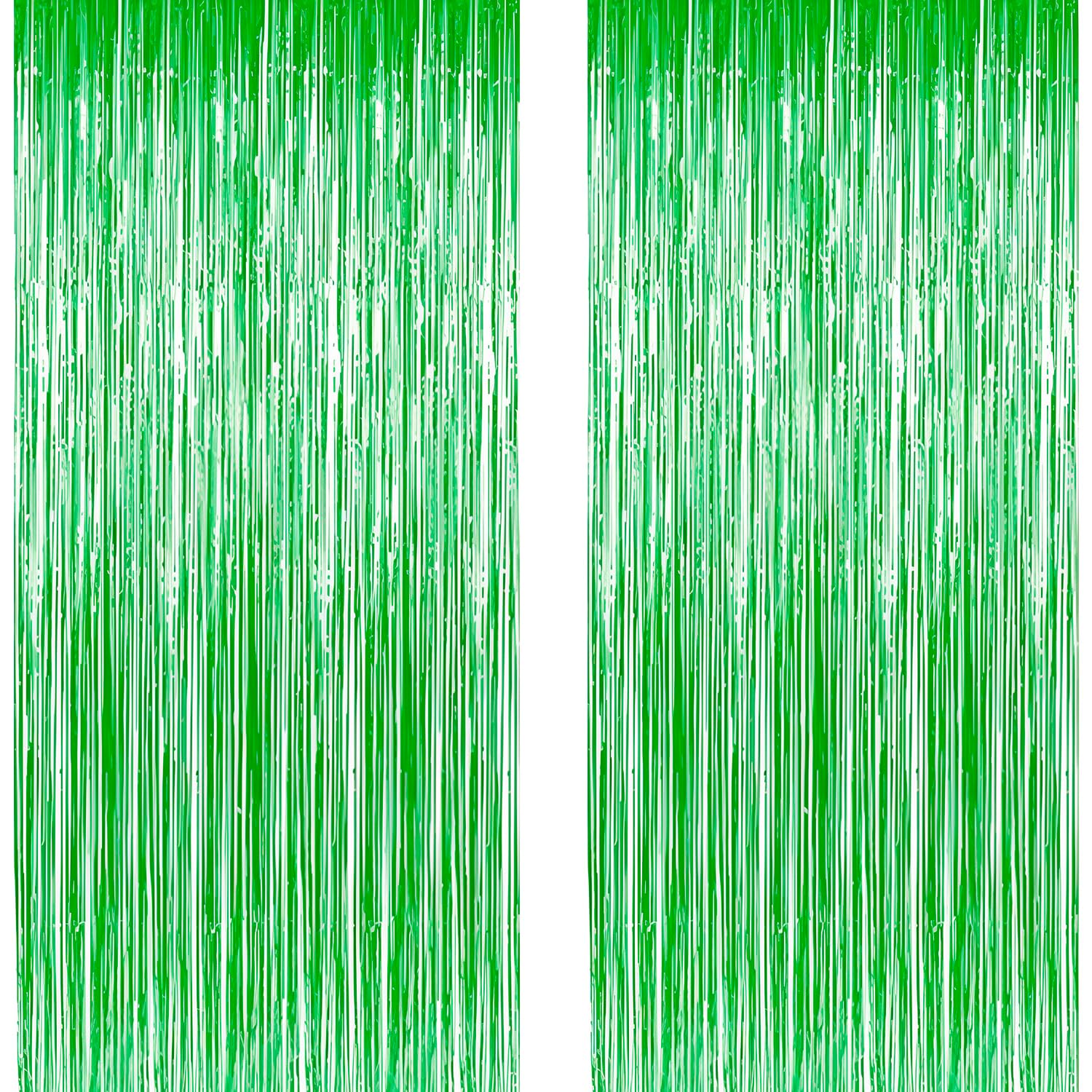 Green Foil Fringe Curtains