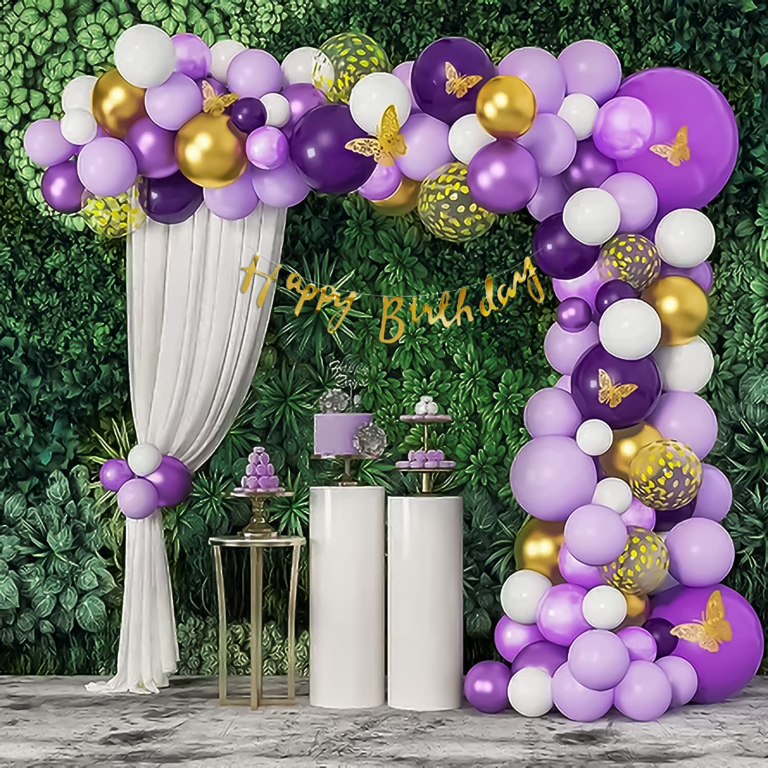 purple theme birthday decoration items