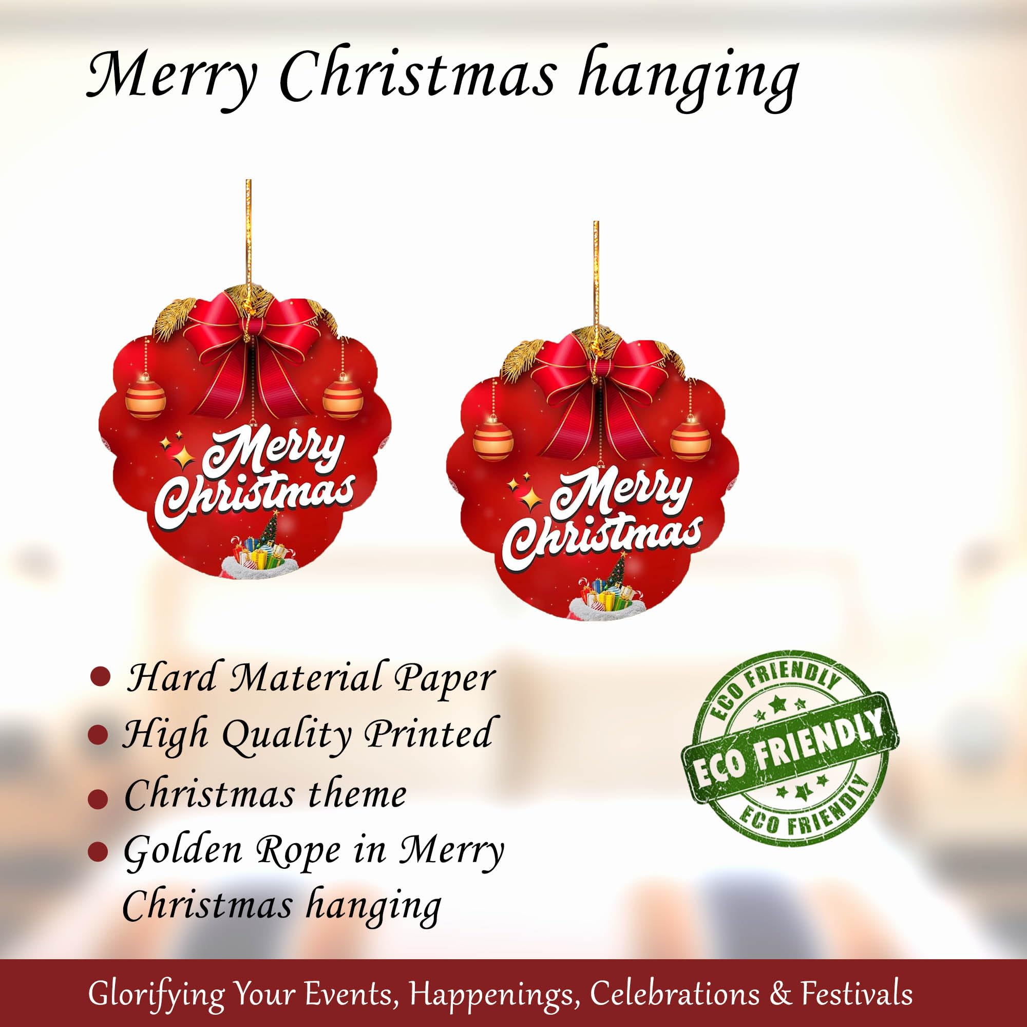 Merry Christmas Hanging for Christmas Decor- 20 Pcs