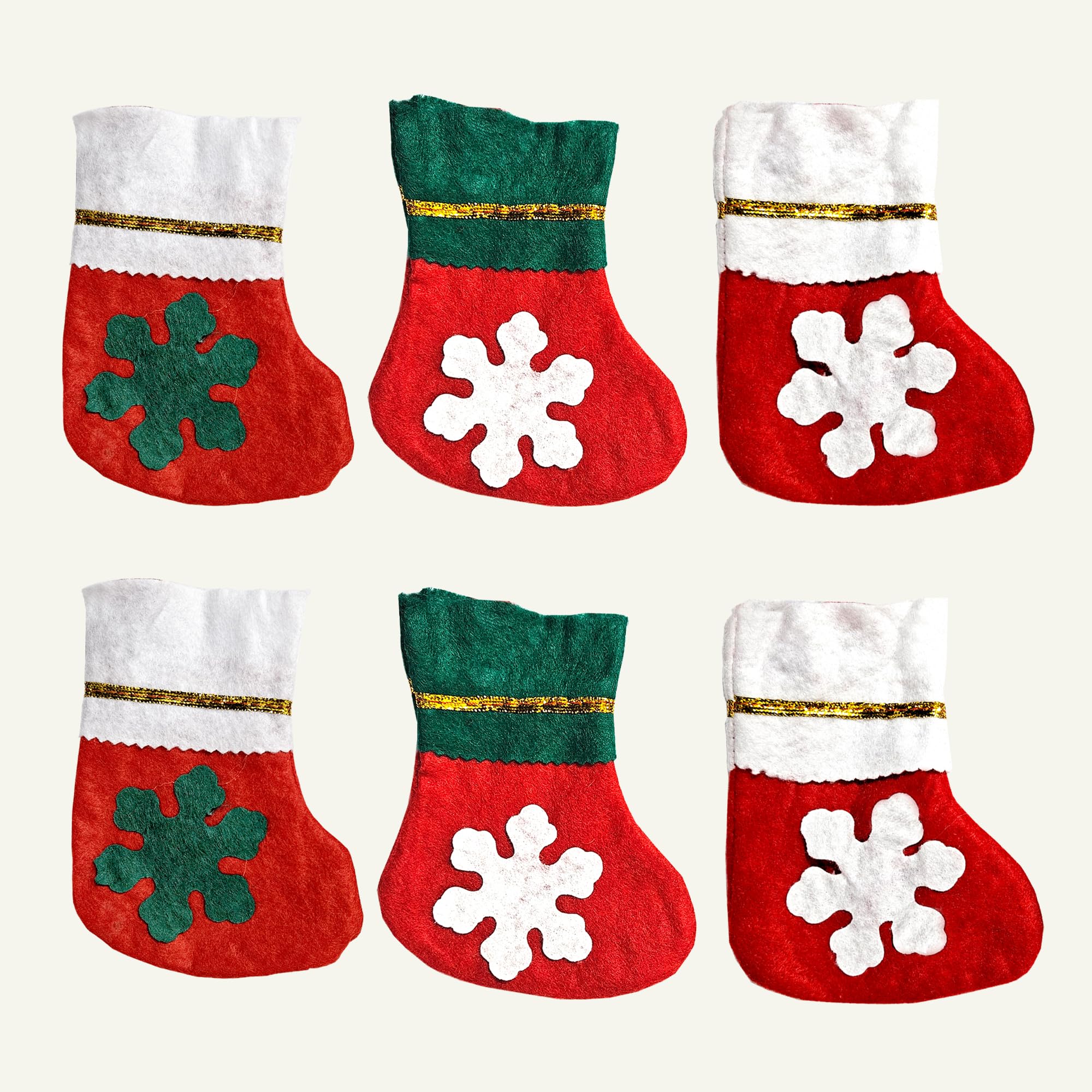 Christmas Socks Festive Decor Pack of 6