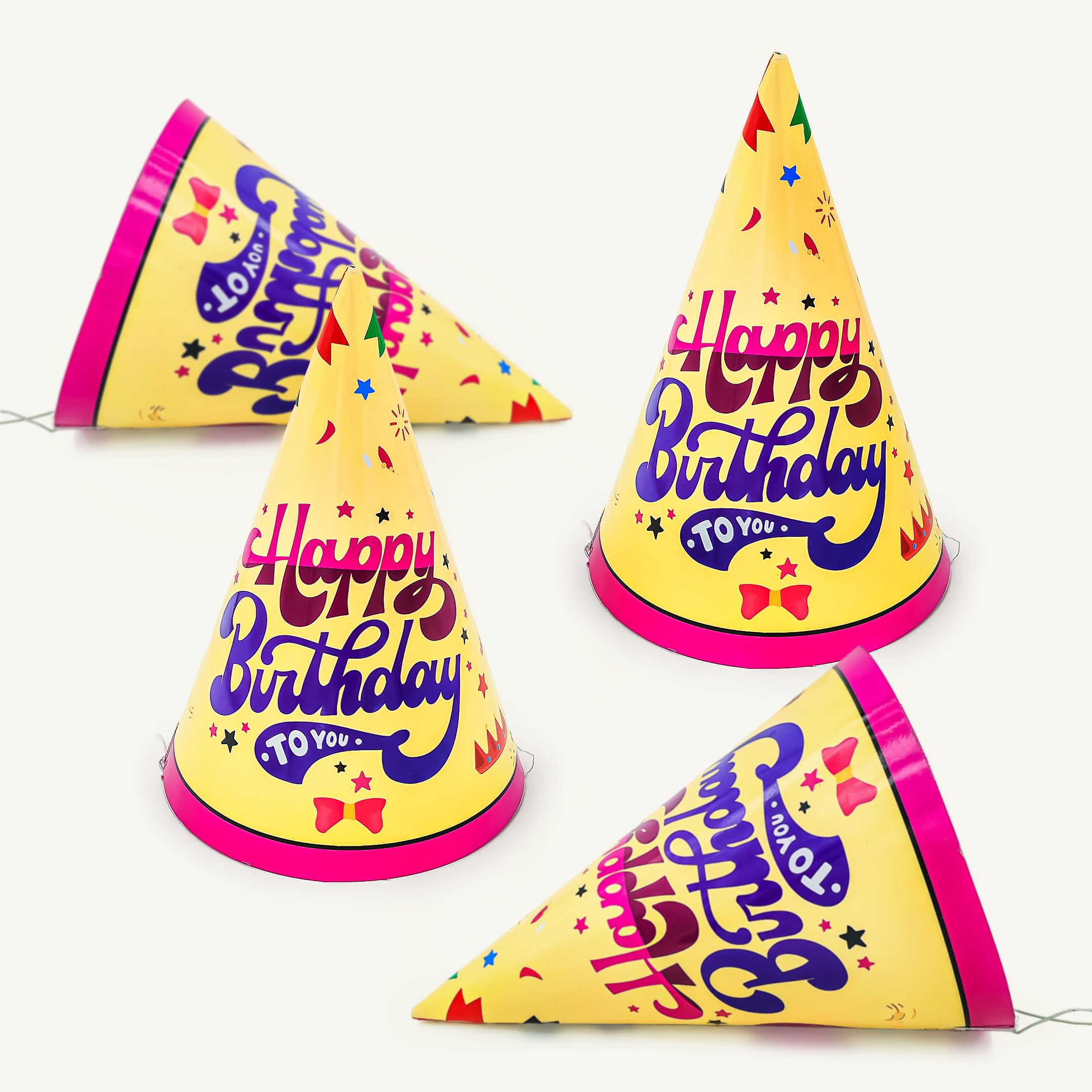 Yellow birthday caps for vibrant celebrations!