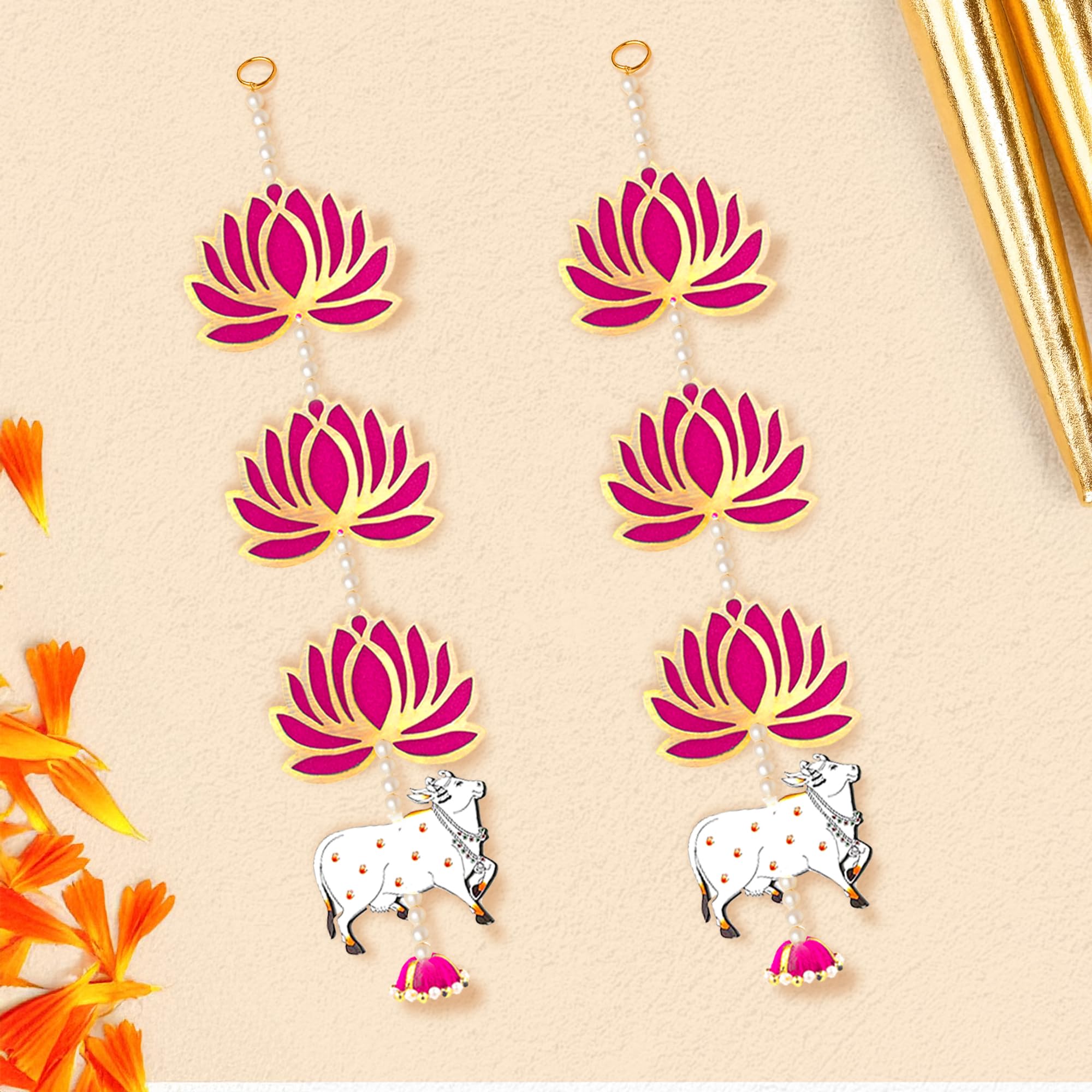 Ganpati Cow Lotus Decor