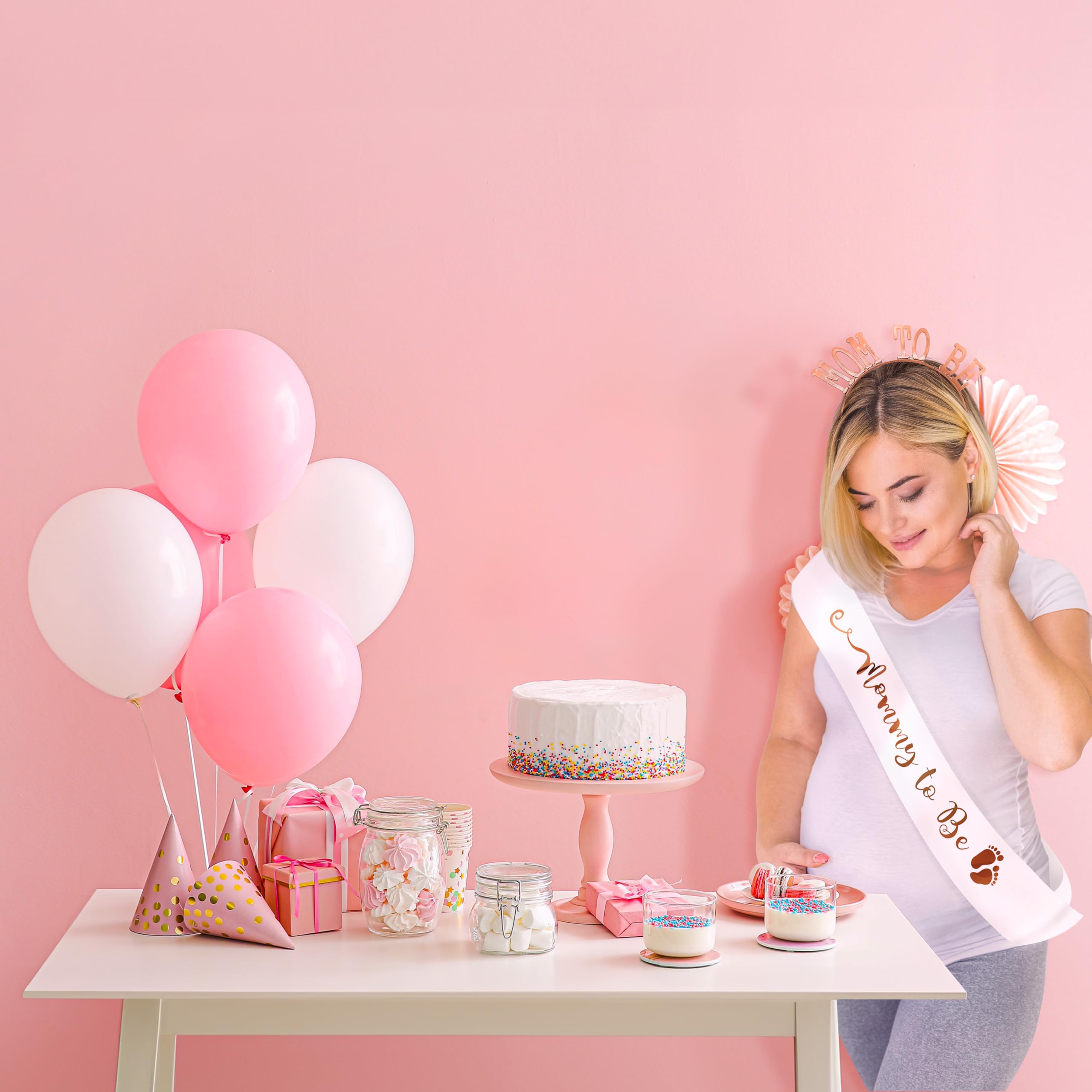 Elegant Mom to be Sash and Headband Combo
