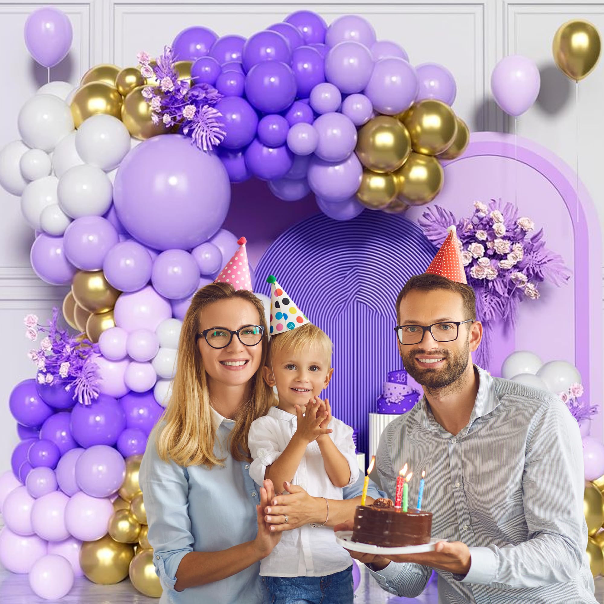 Purple & White Balloon combo