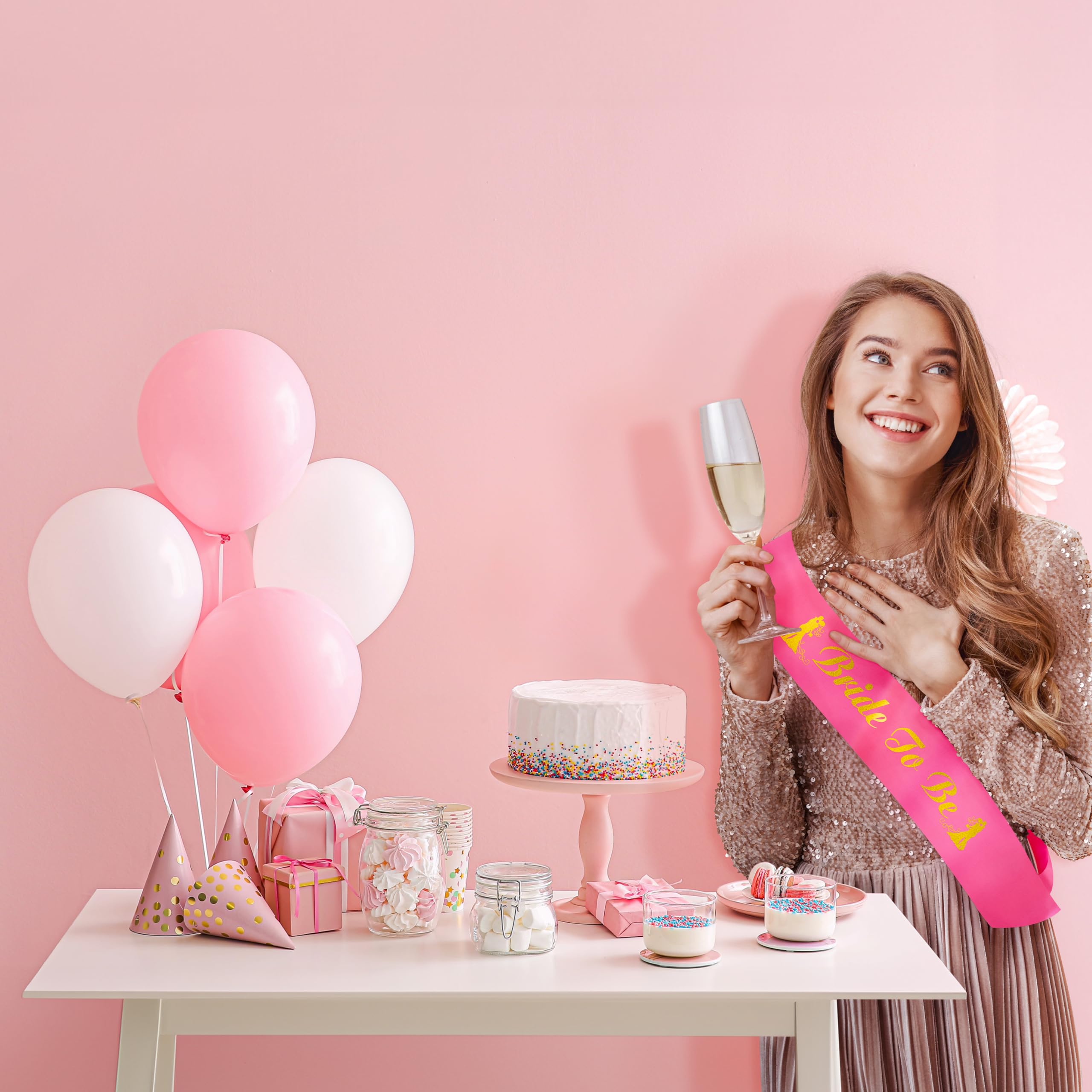 Bride to Be Gold Pink Sash
