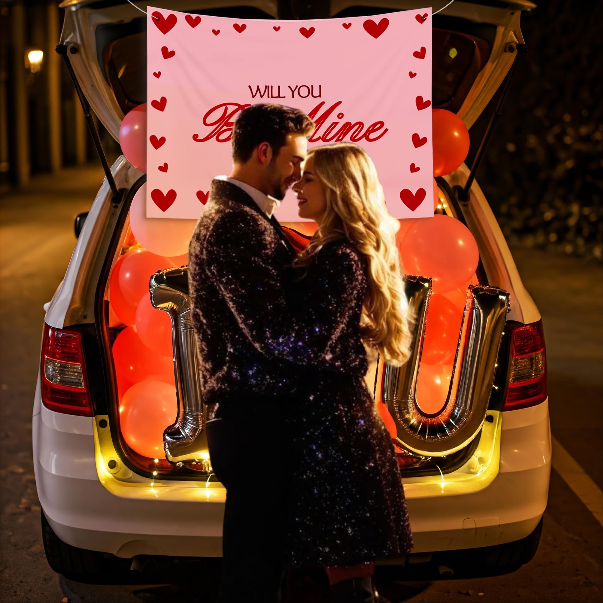 Car theme balloons with backdrop and LED lights