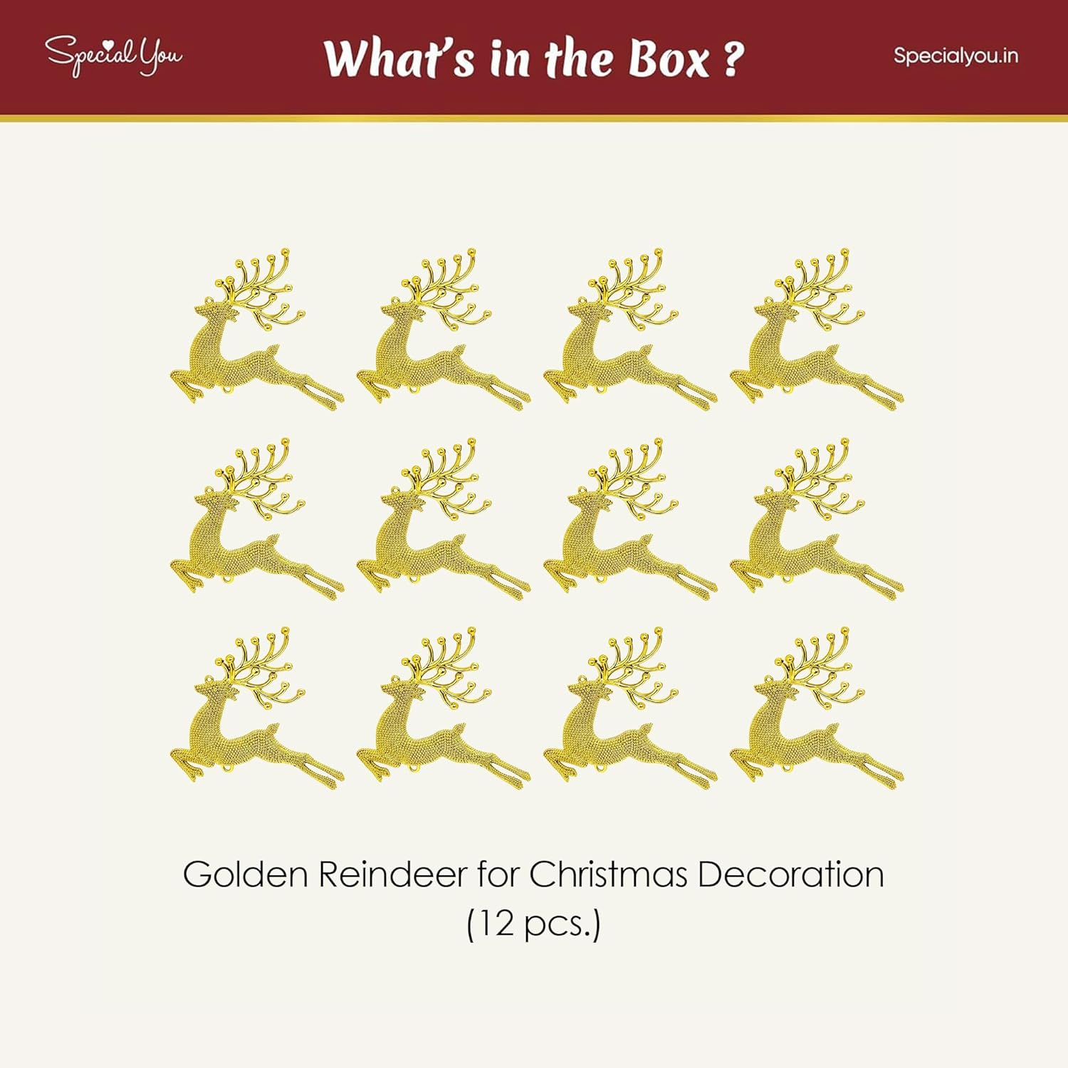 Golden Reindeer Christmas Decoration
