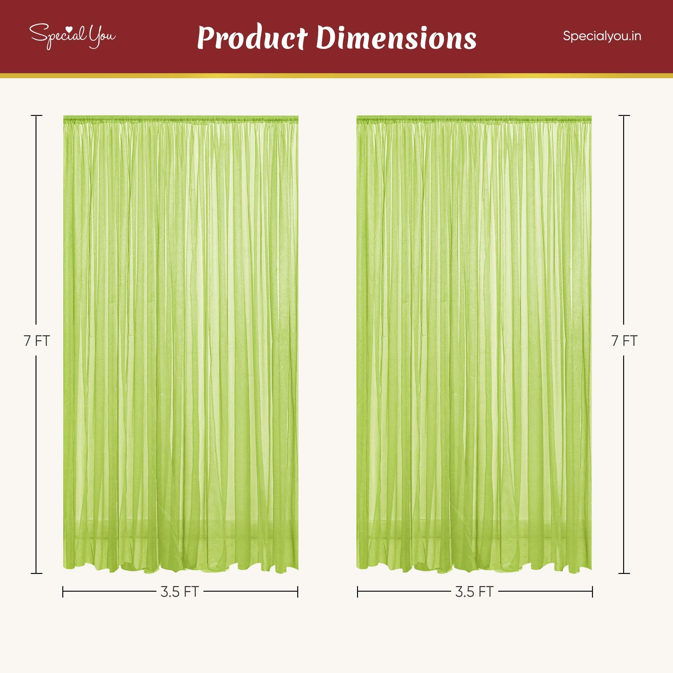 Light Green Chiffon Ganpati curtain