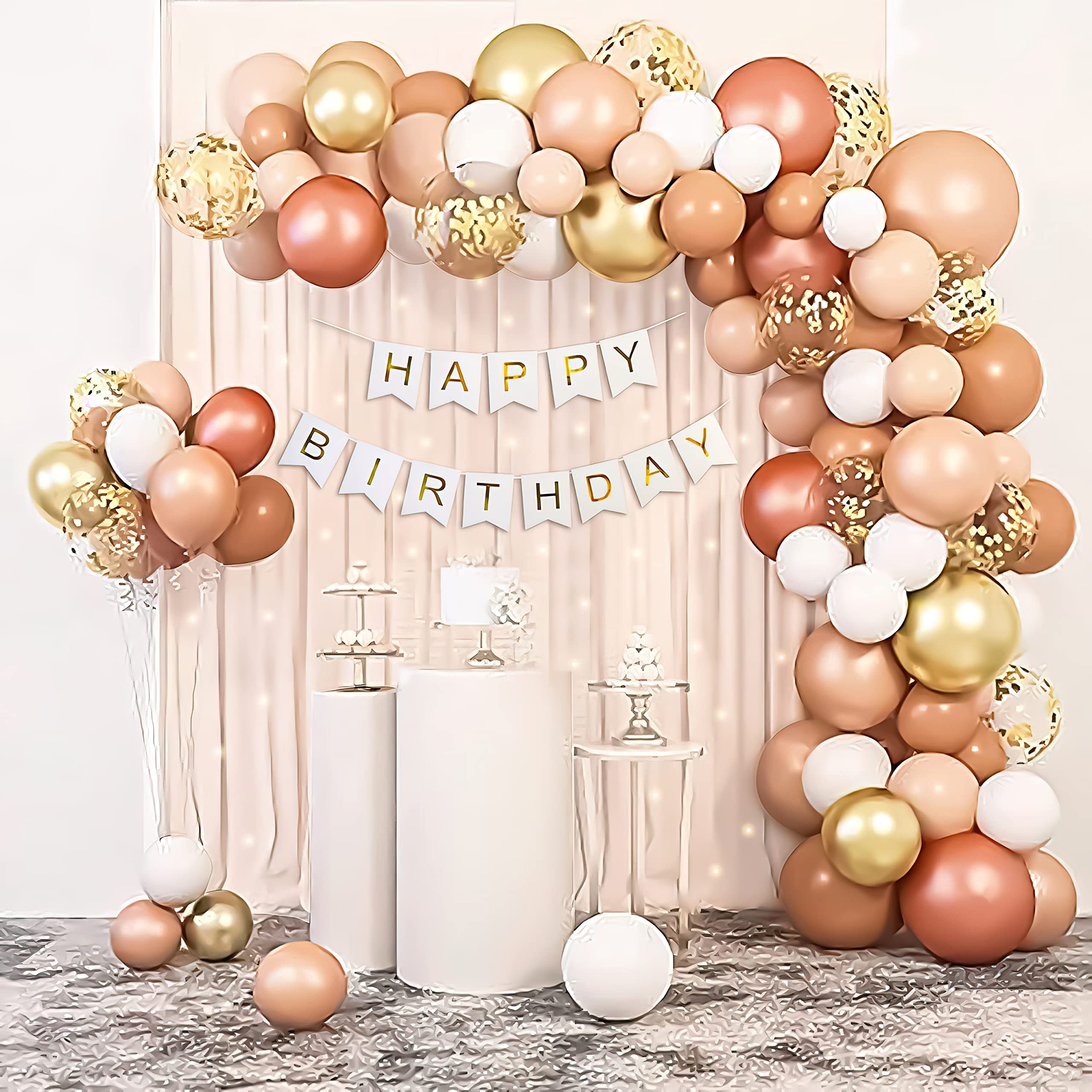Peach and Golden Birthday Decoration DIY Combo Kit for Girls. - Special You