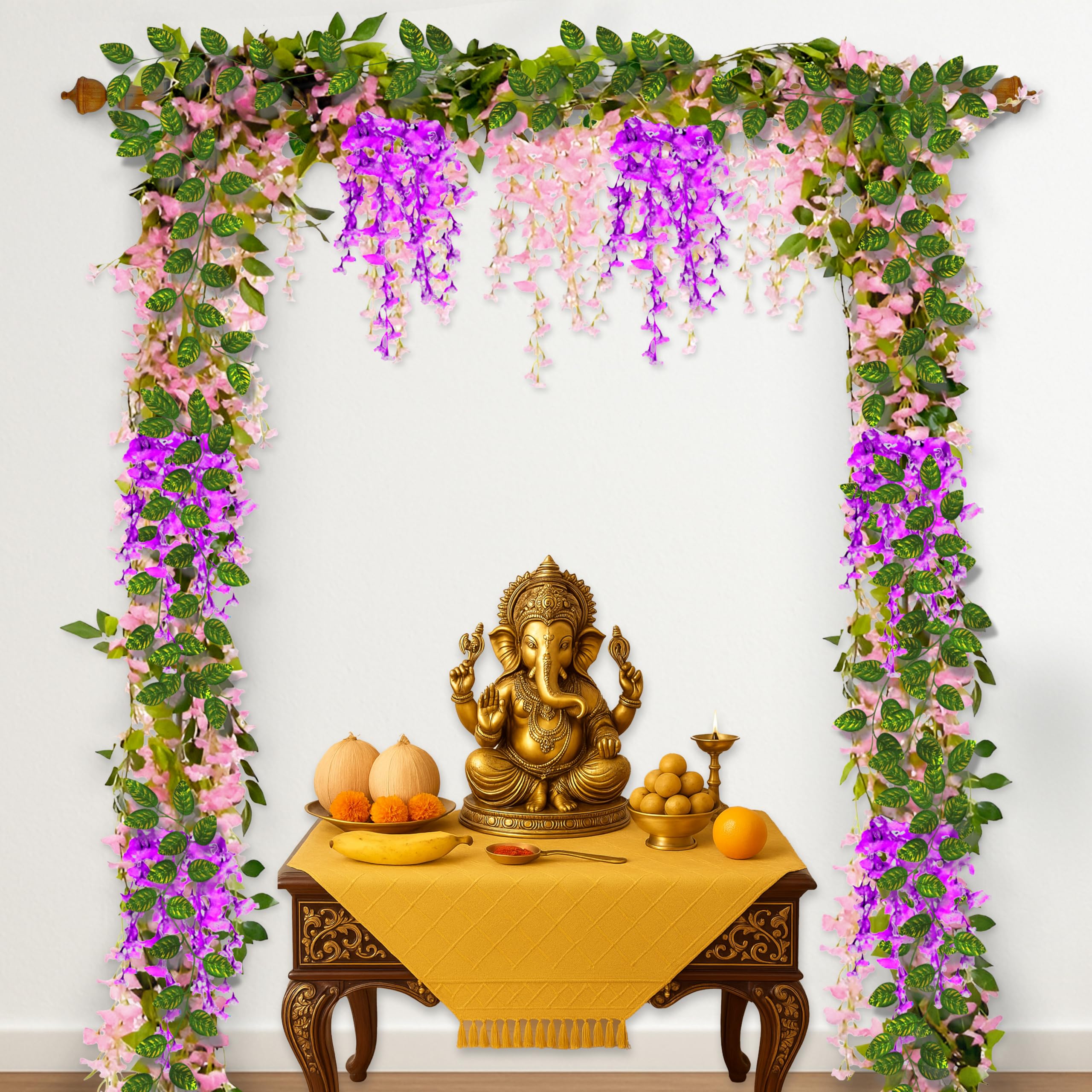 Light Pink Purple Ganpati Decor