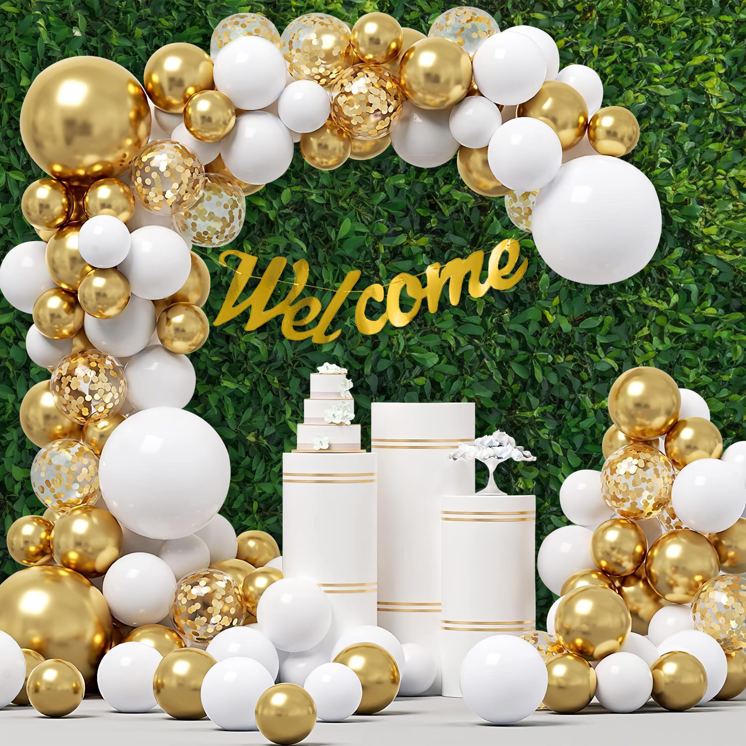 White and Gold Welcome decor Kit