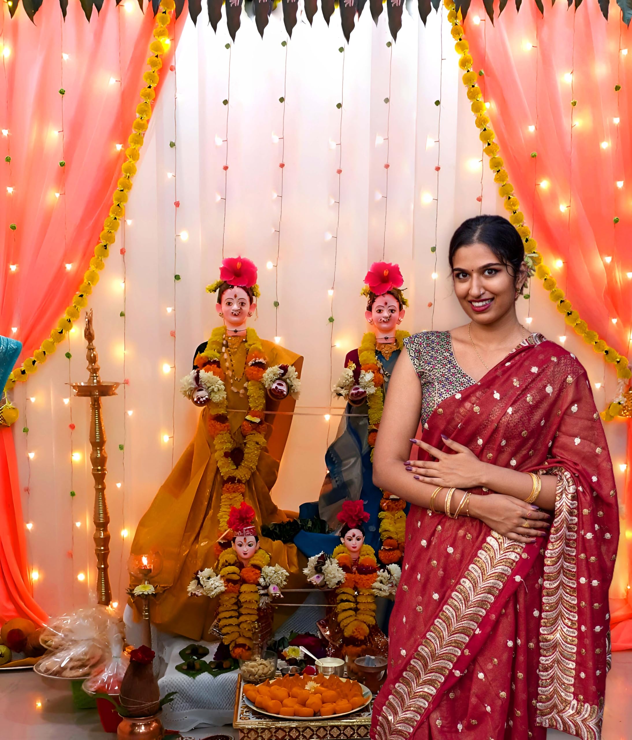 Backdrop for Varamahlakshmi Pooja Decor