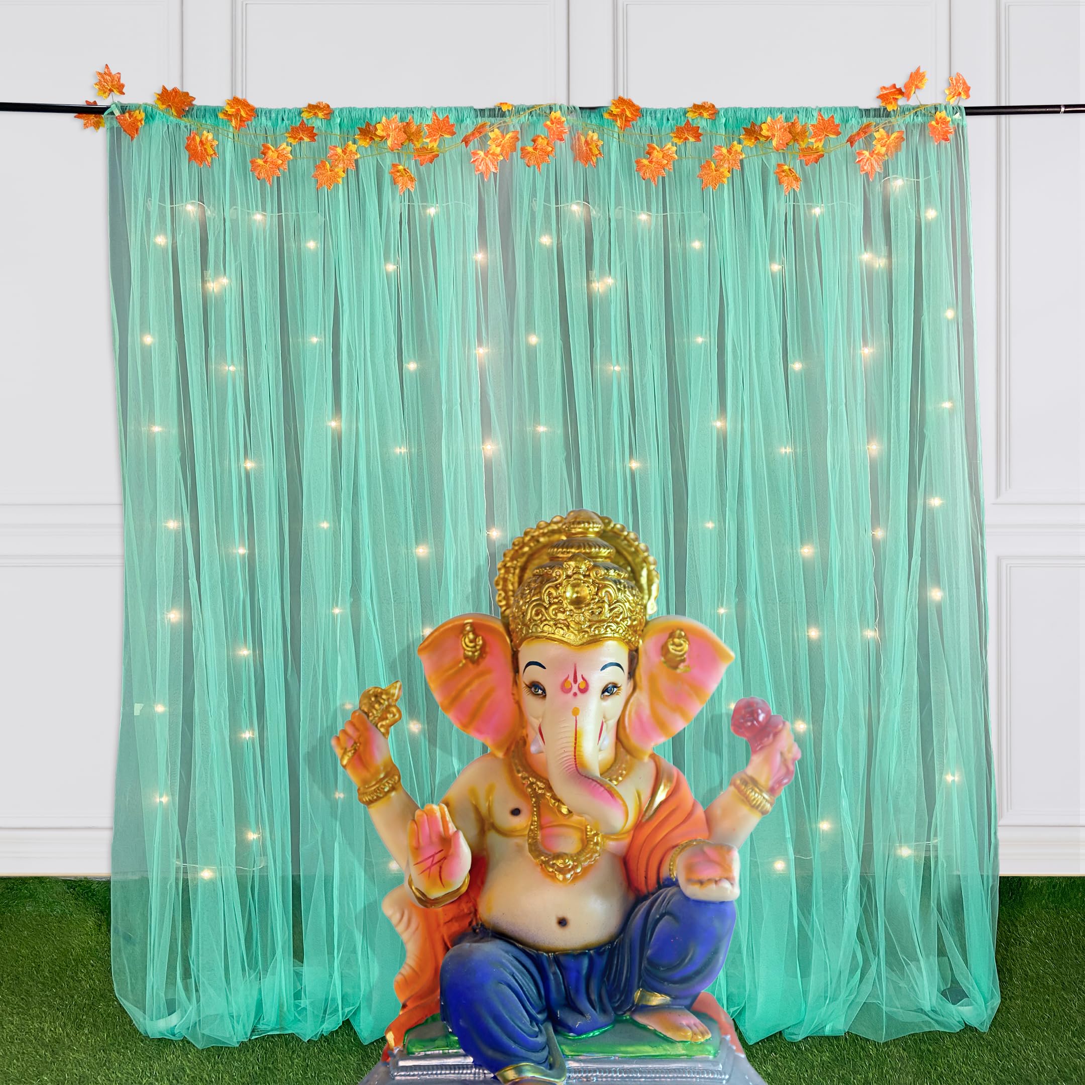 Turquoise curtains for Festive Decor