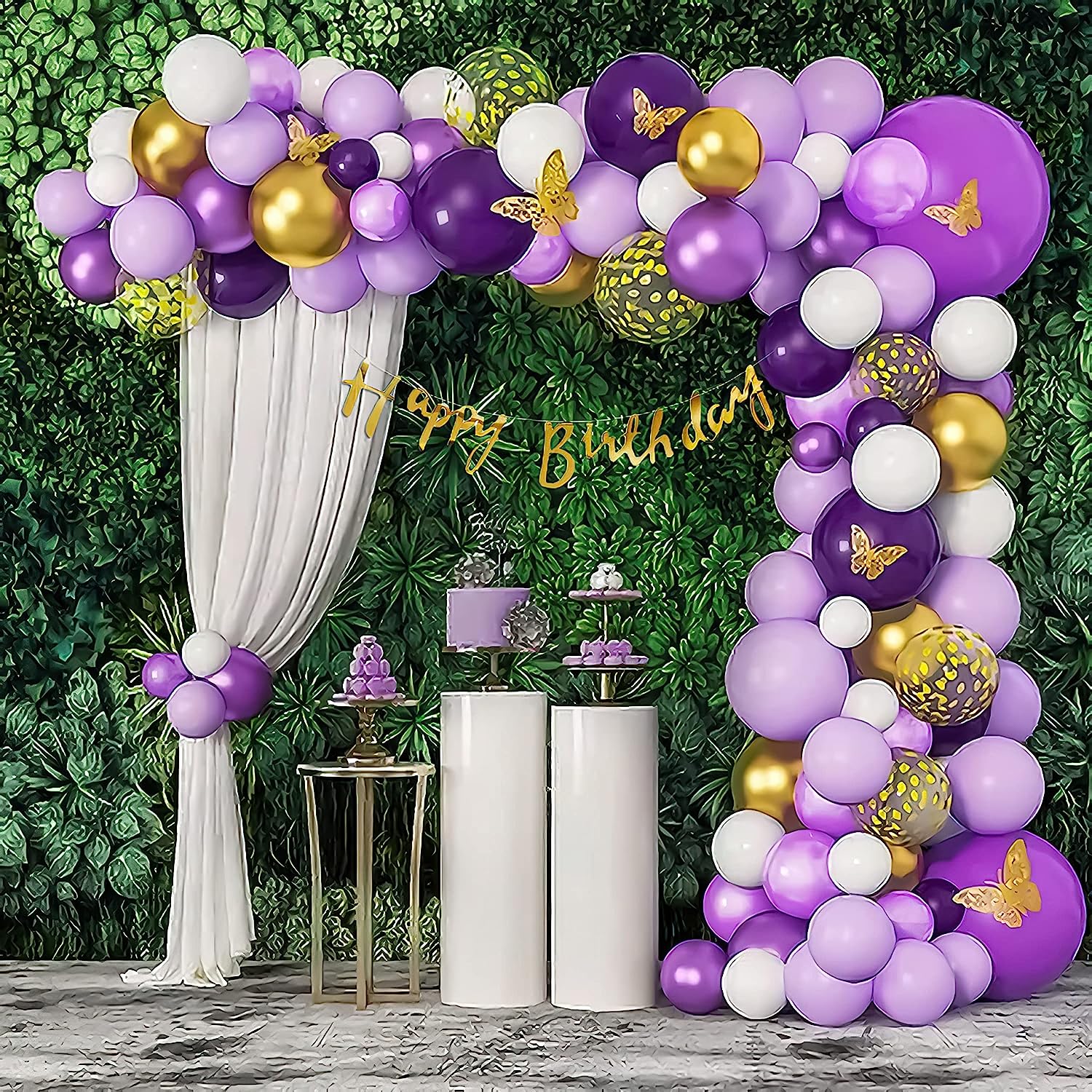 purple theme birthday decoration items