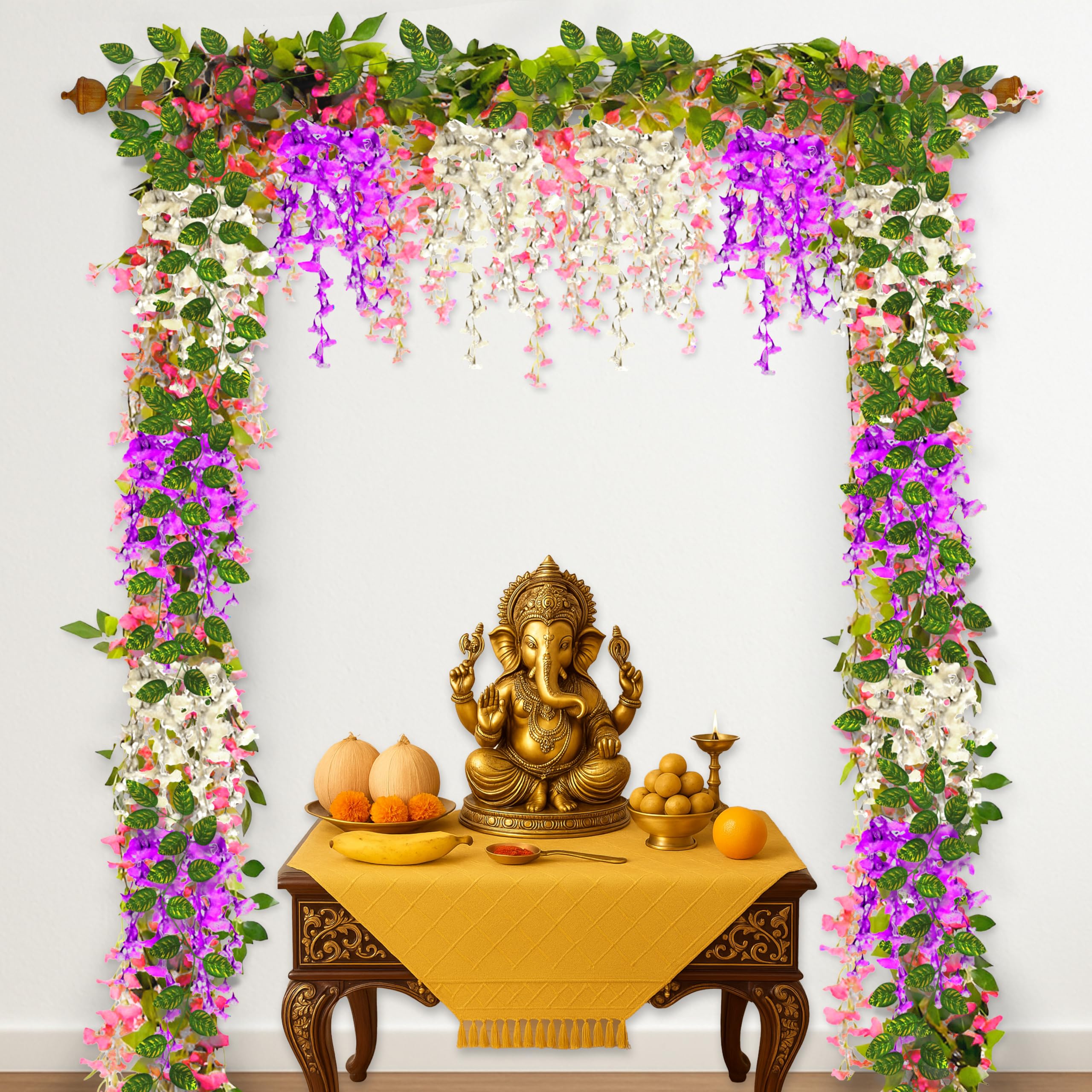 Graceful Ganpati Floral Frame