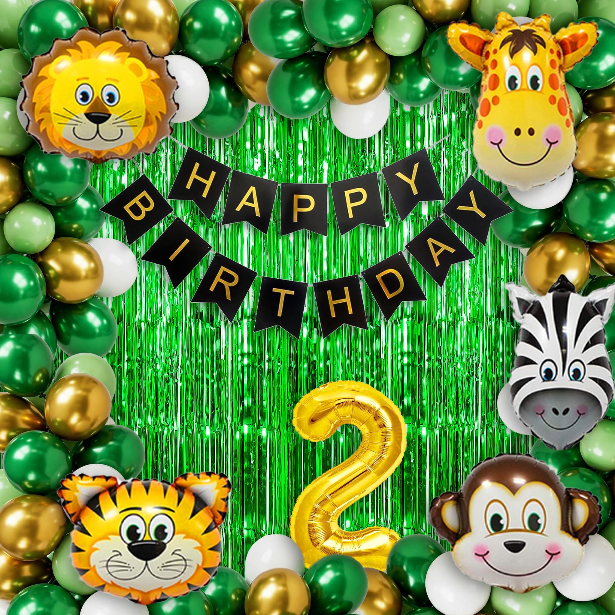 Jungle Theme Birthday With Animal Foil Balloon