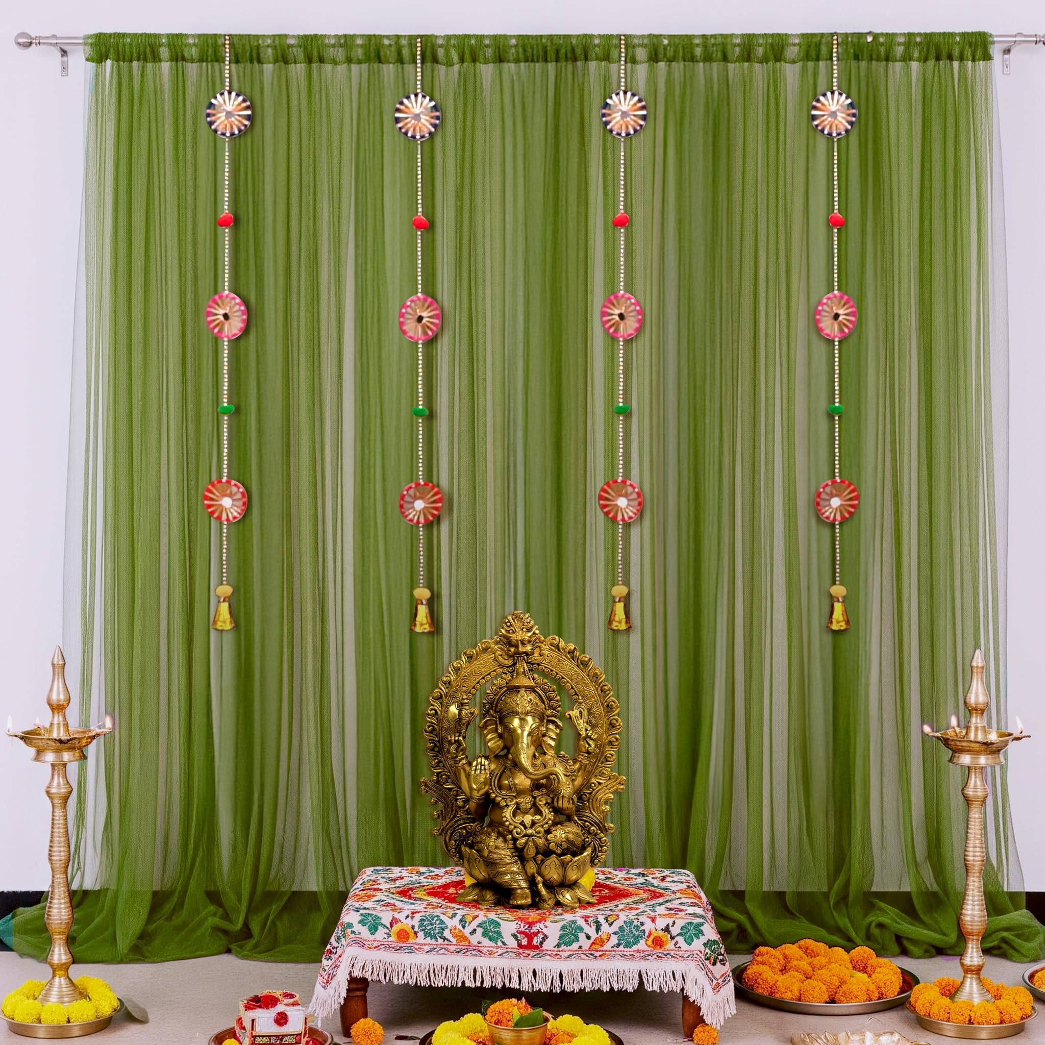 Traditional Green Ganpati Decor
