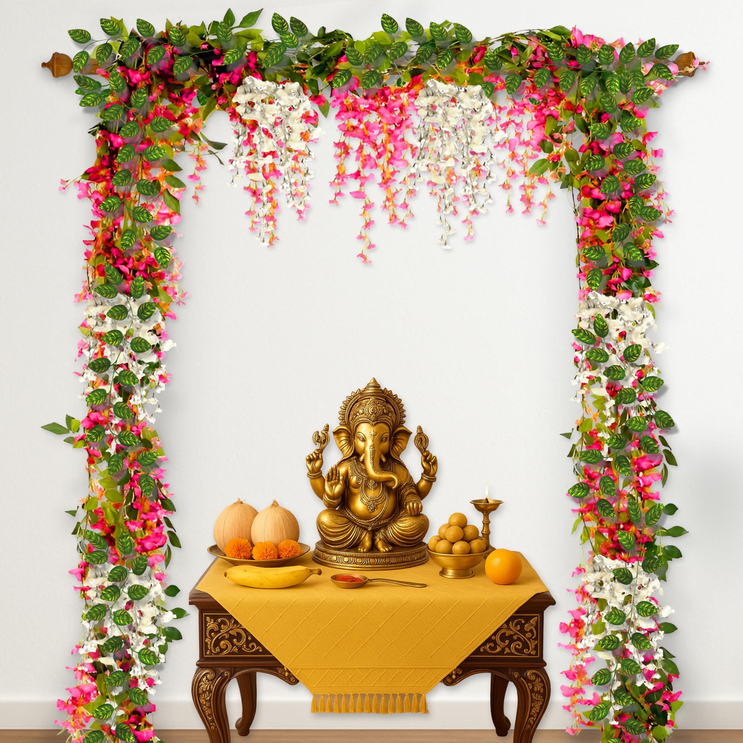Blooming Backdrop with Ganesha