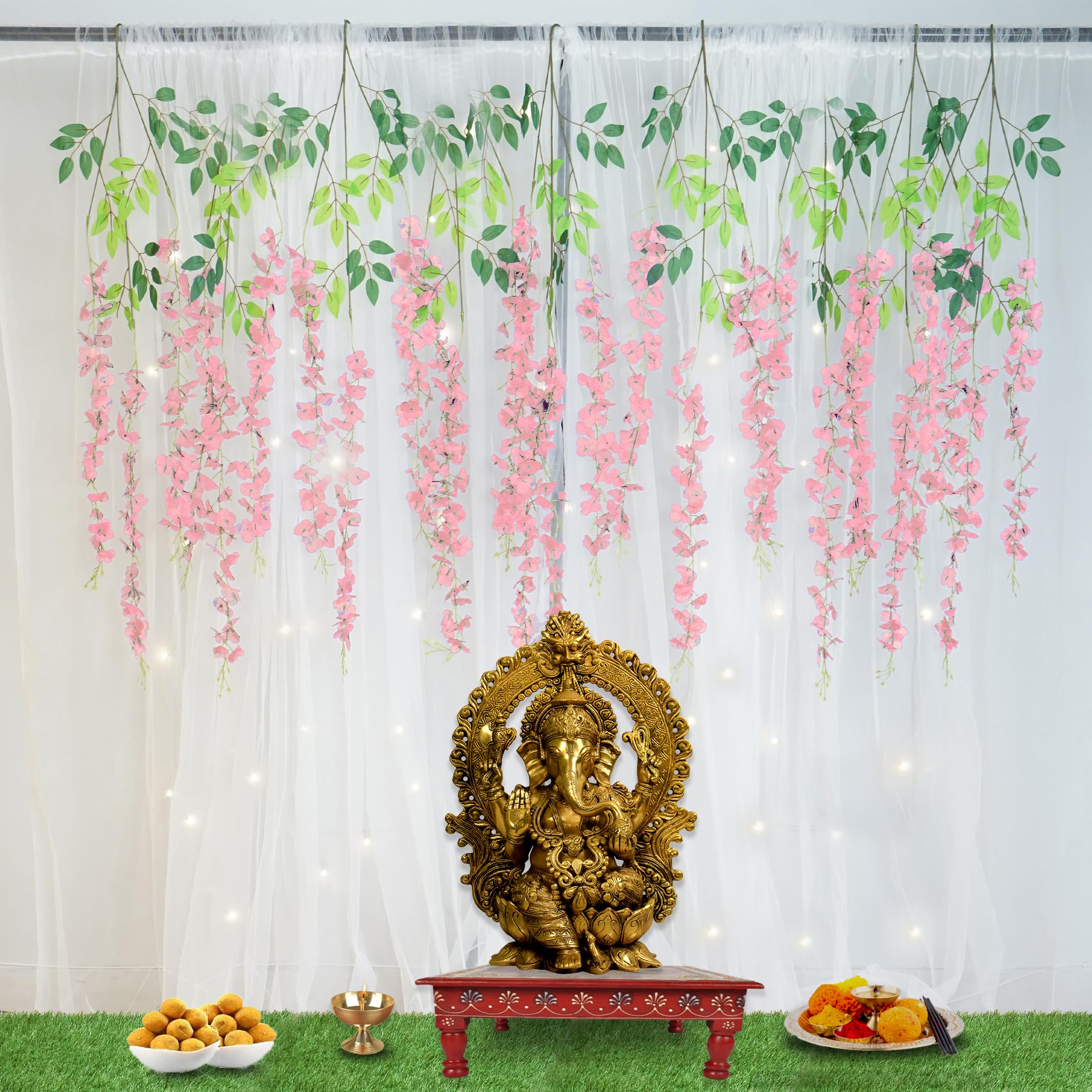 Ganpati Curtains and Wisteria Decor