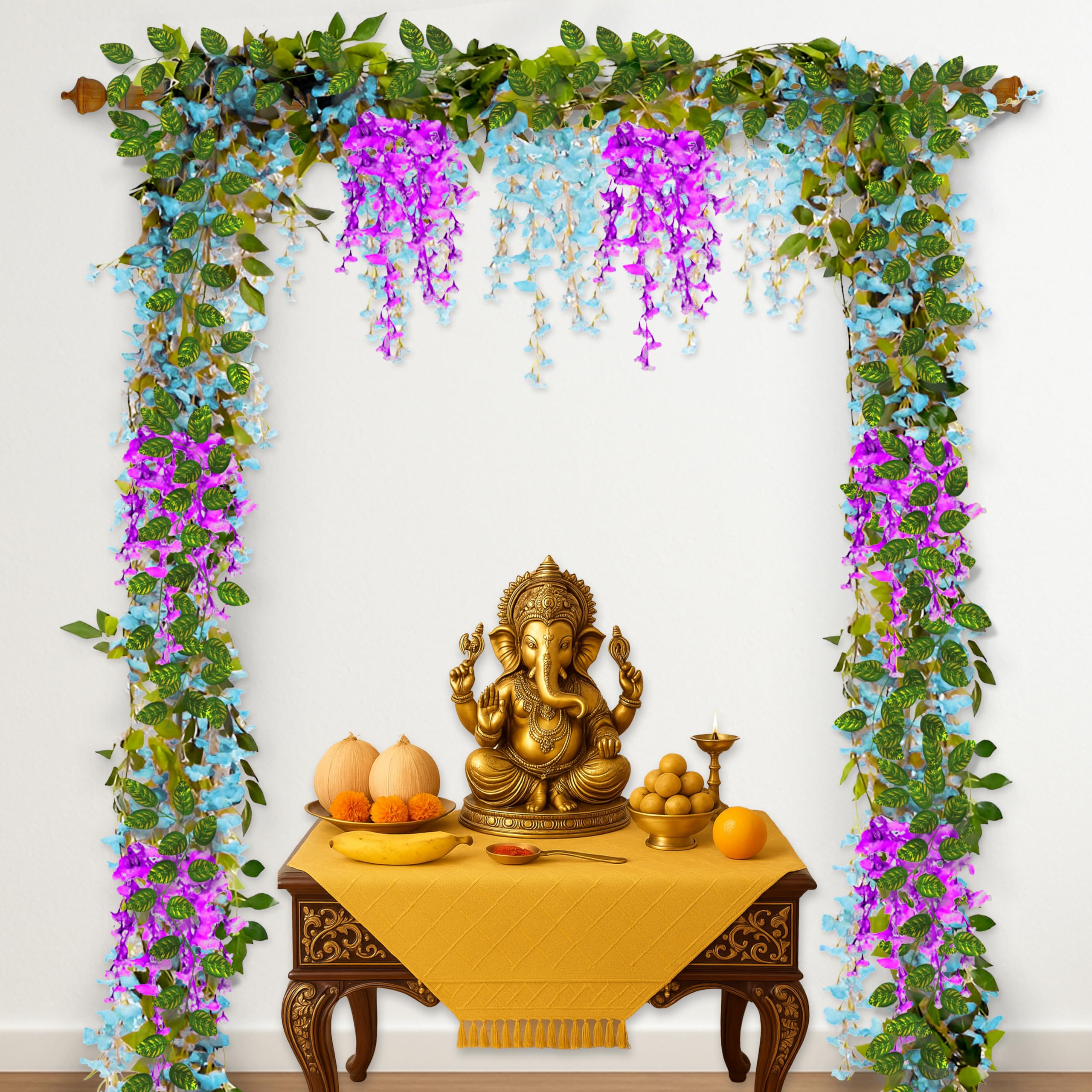 Purple Blue Ganpati Decor