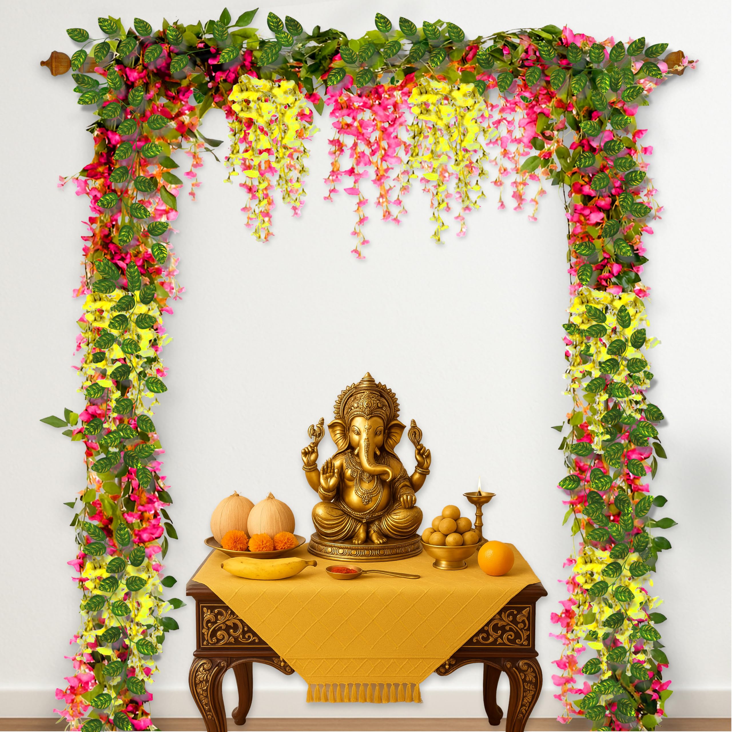 Pink Yellow Ganpati Decor