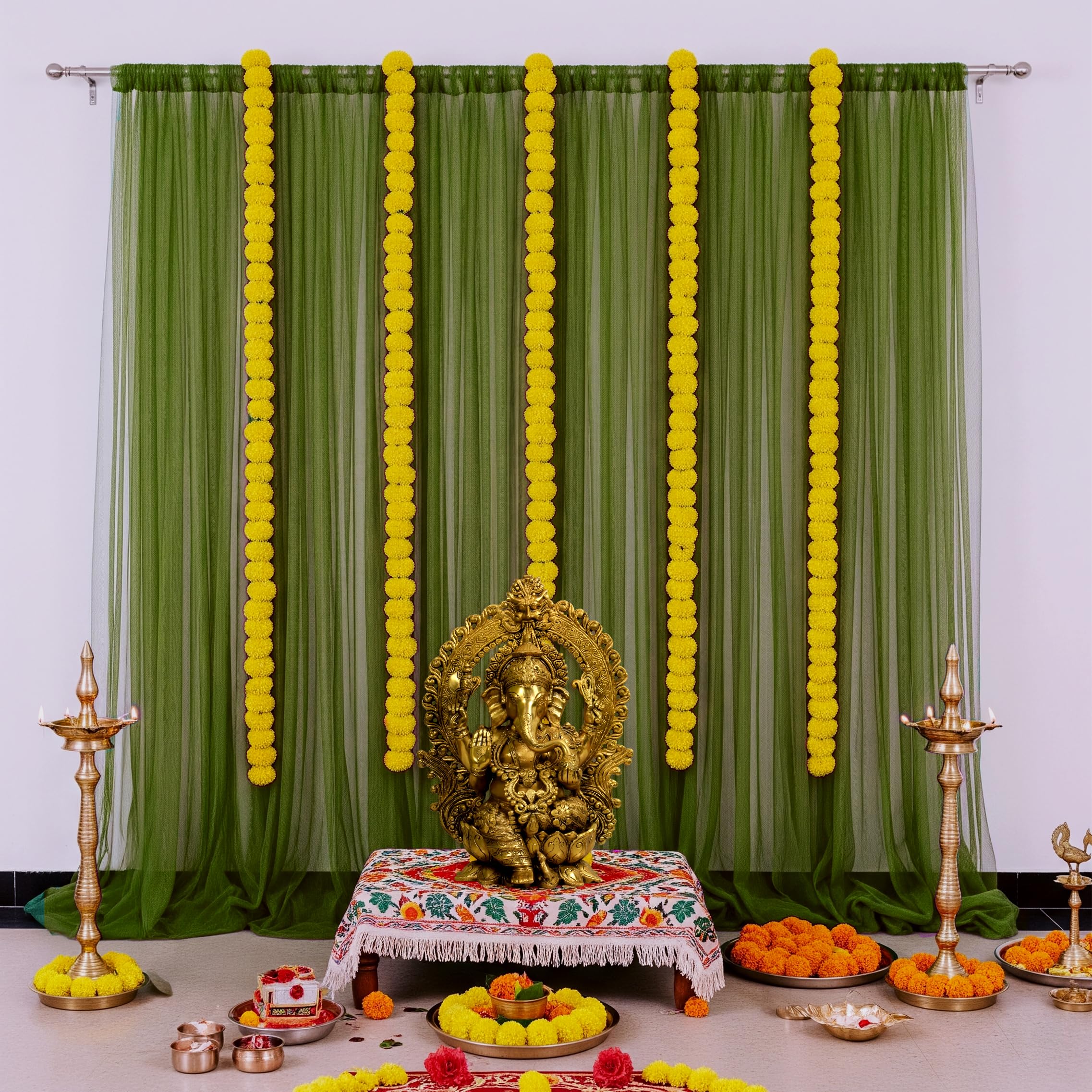Green Grace Ganpati Look