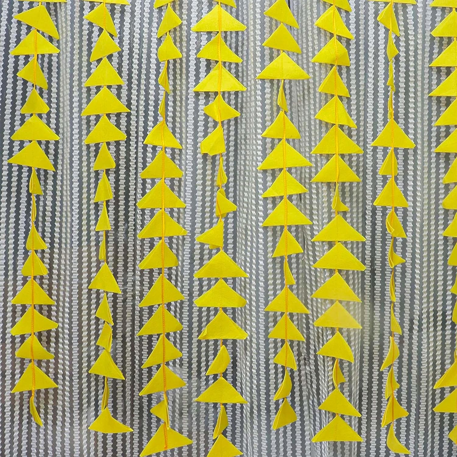 Pack of 5 Yellow Triangle Decor hanging