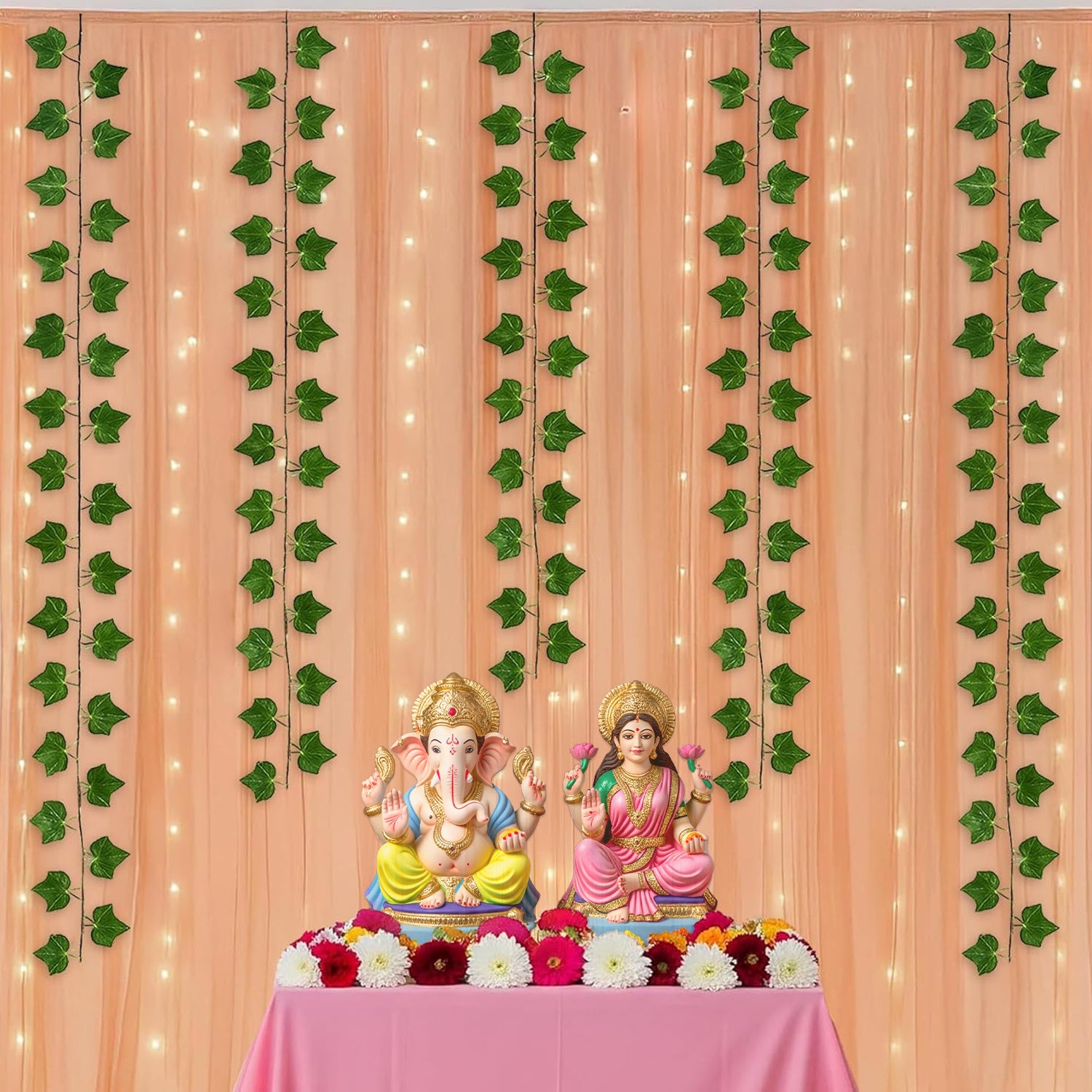 Diwali Peach Aesthetic Pooja Décor