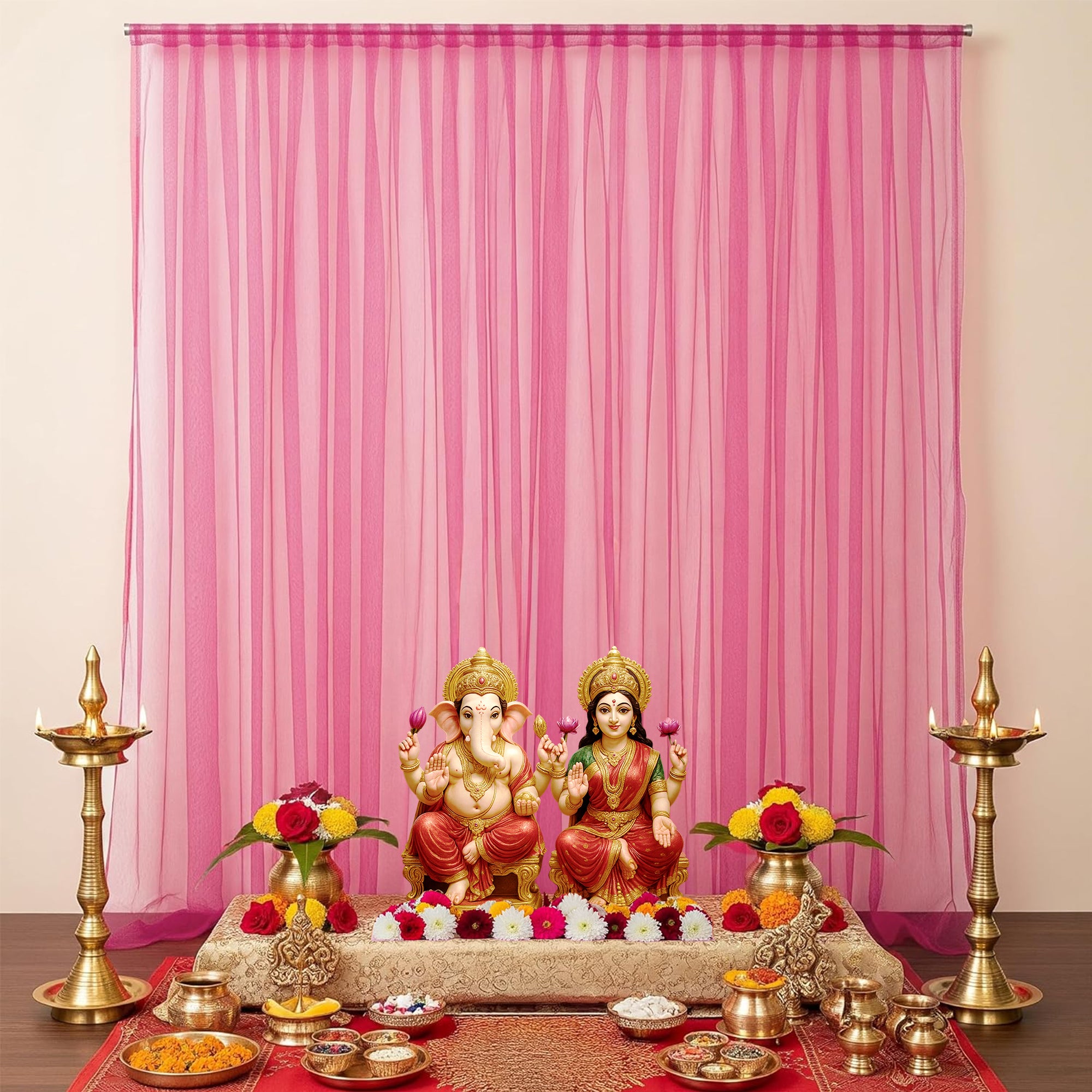 Ganpati Pink Bloom Decor