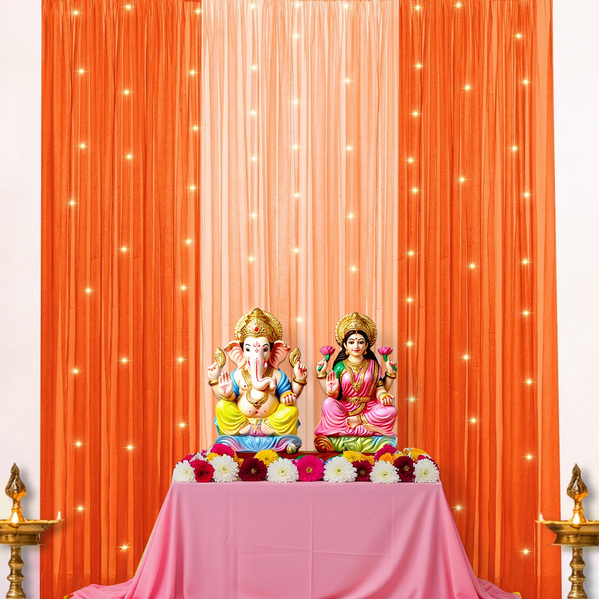 Orange & Peach Backdrop Curtains
